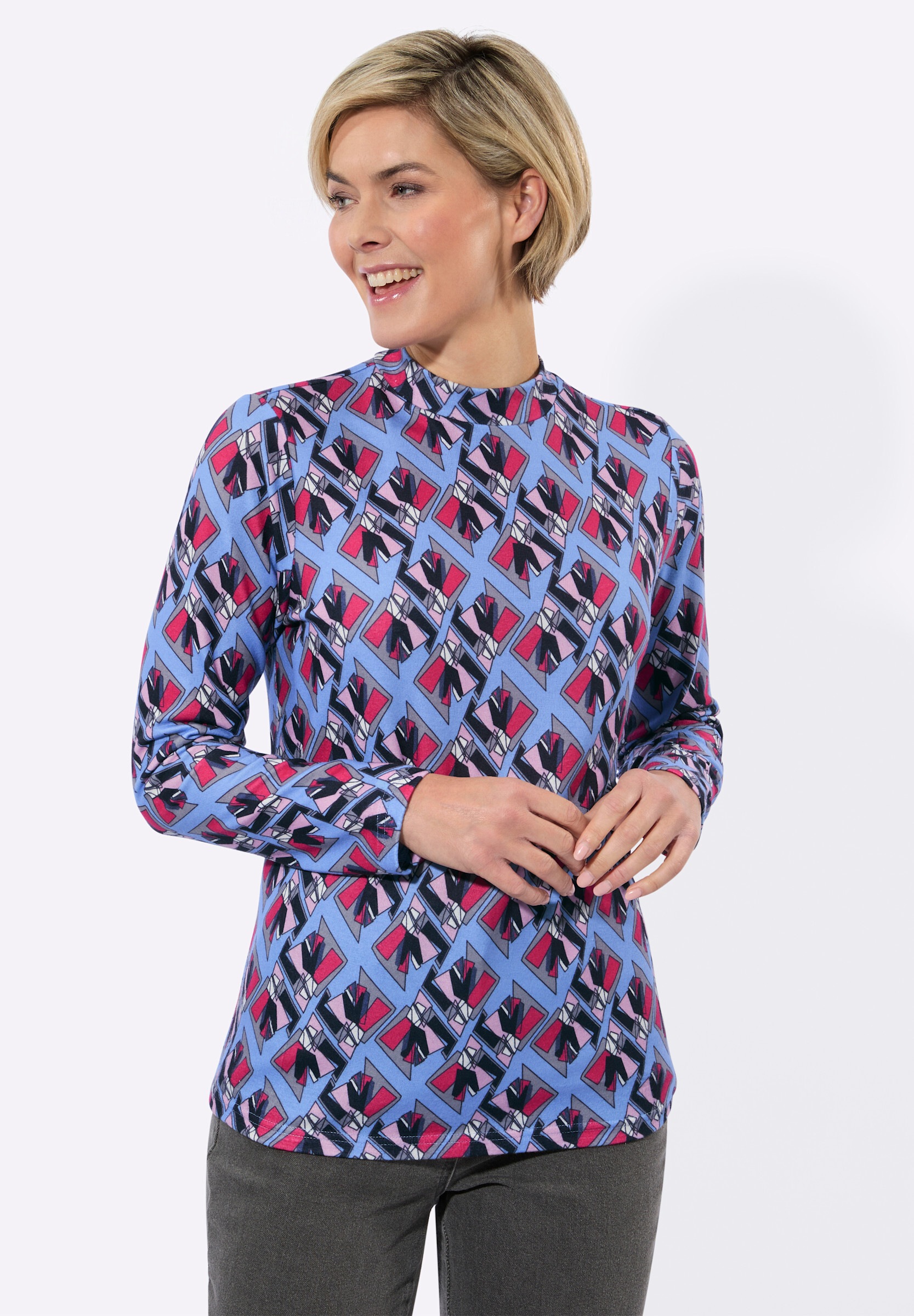 Witt T-Shirt »Winter-Shirt Stehkragenshirt mit grafischem Muster«