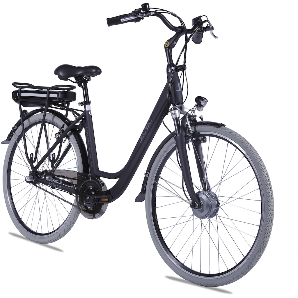 LLobe E-Bike »Metropolitan JOY schwarz 13 Ah«, 3 Gang, Frontmotor 250 W