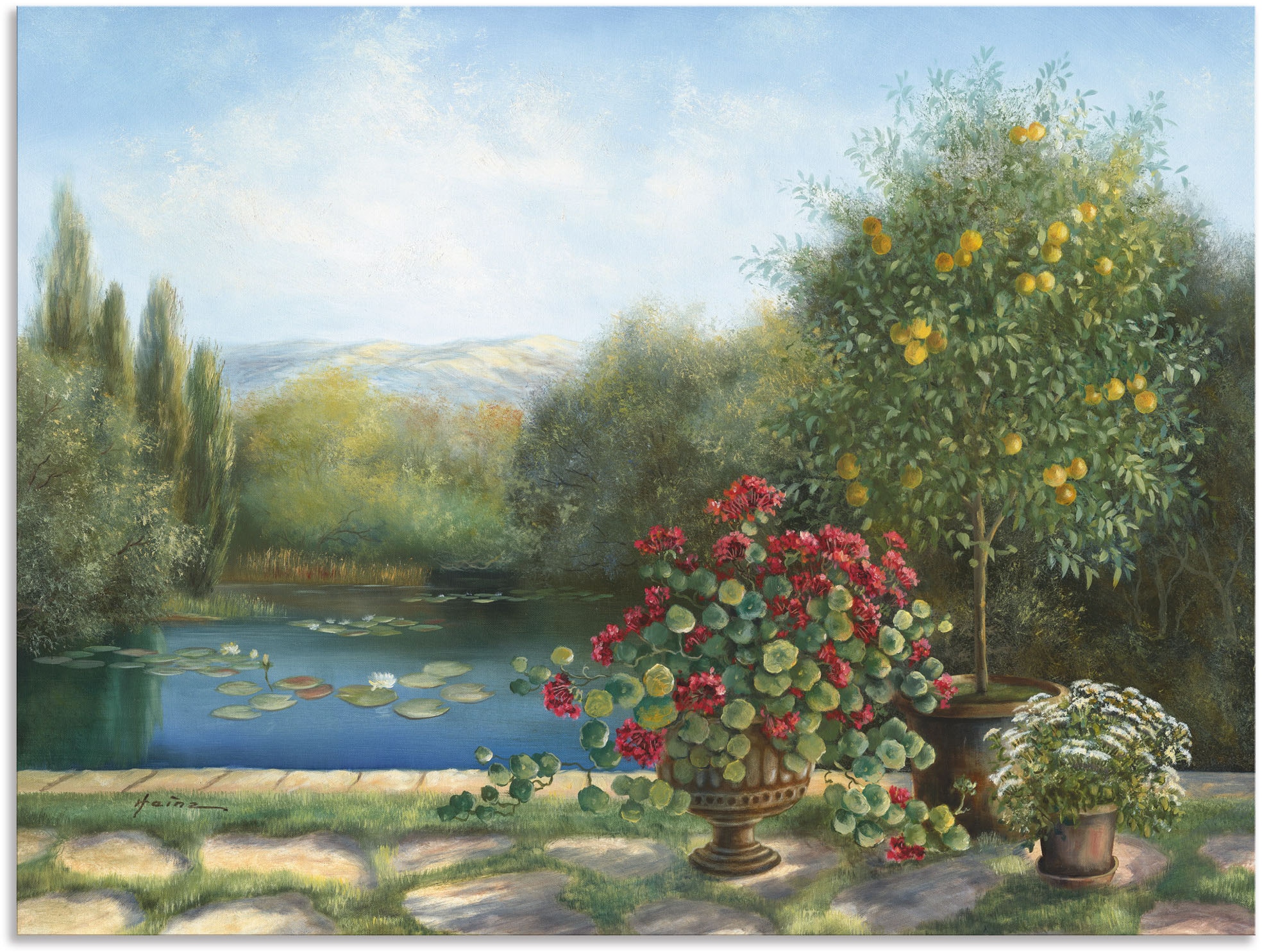 Wandbild Alubild, bestellen bequem Wandaufkleber Gartenbilder, in Größen als Artland oder St.), »Seerosenteich«, versch. Leinwandbild, Poster (1