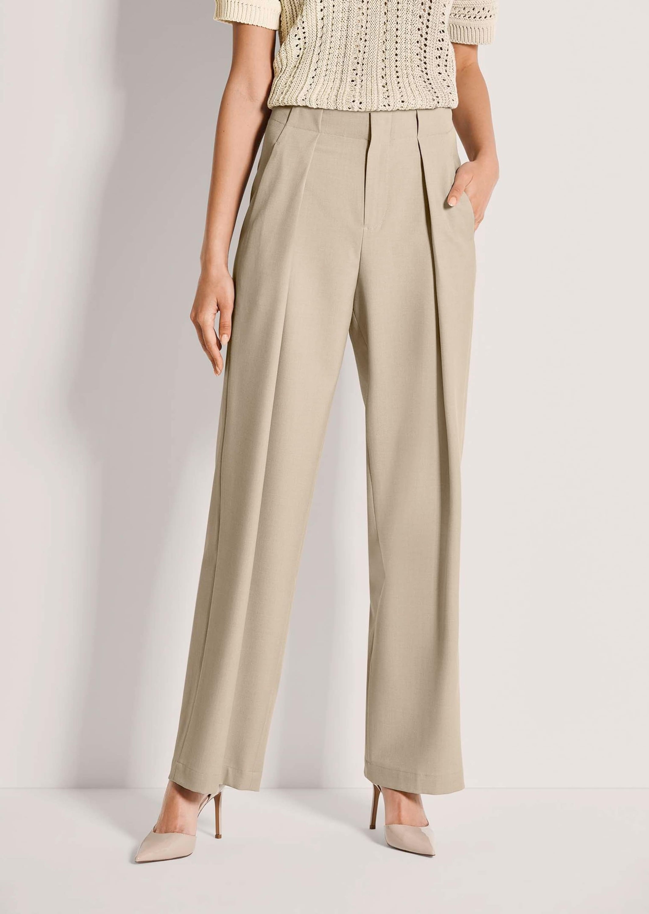 MADELEINE Stoffhose »Bundfaltenhose Jerseyhose mit weitem Bein«