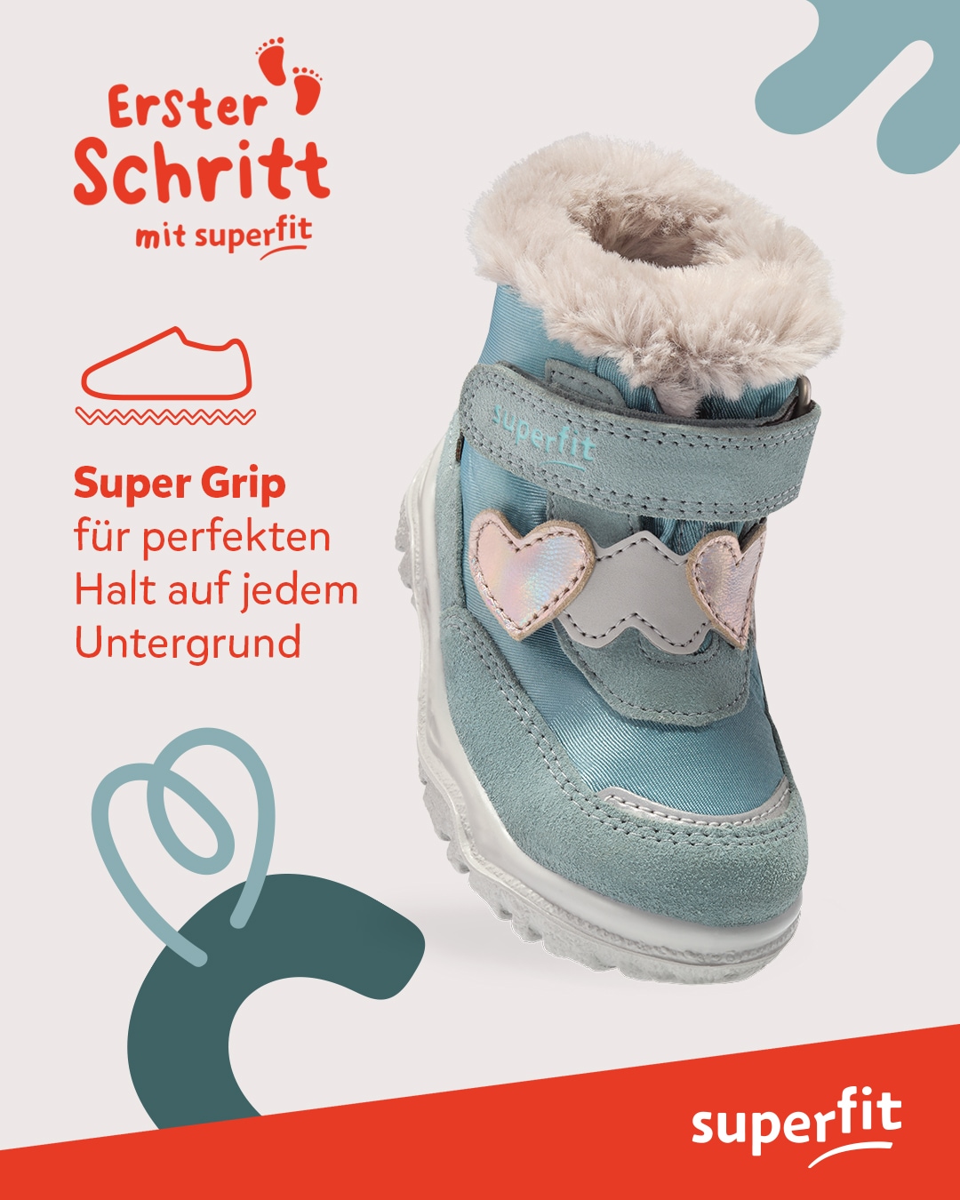 Superfit Winterboots »HUSKY WMS: Weit«  Klettstiefel mit wasserdichtem GORE TEX, Größenschablone zum Download