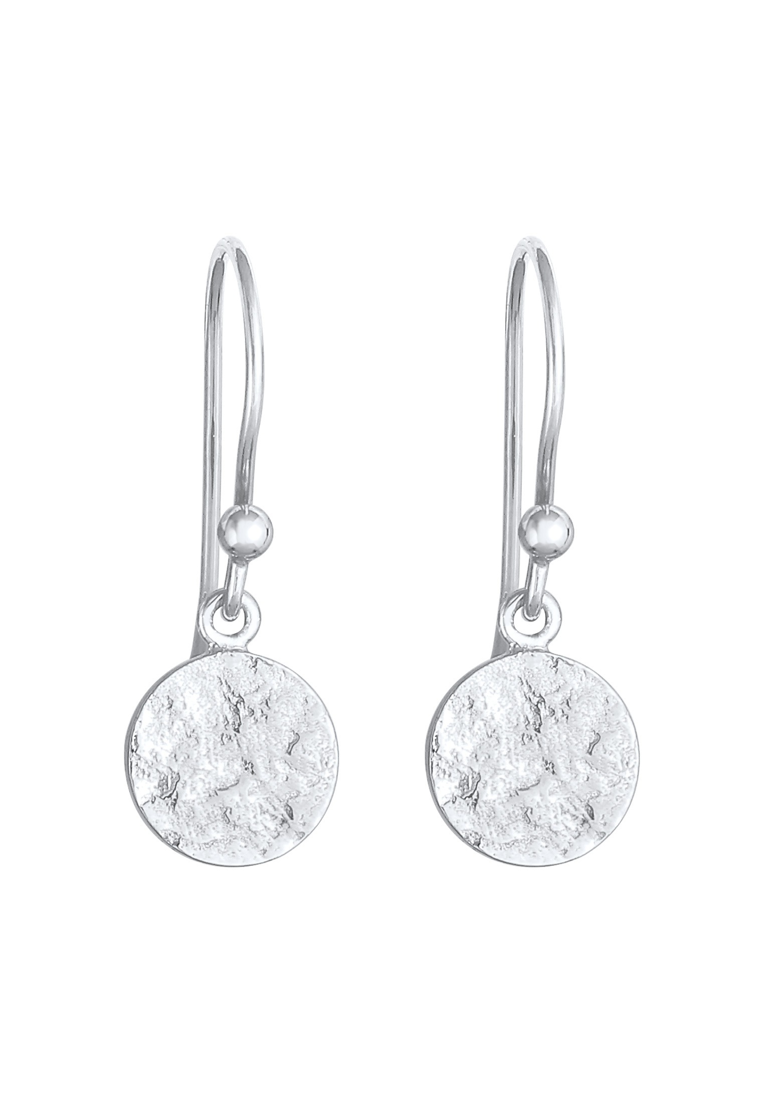 Elli Paar Ohrhänger »Ohrringe Plättchen Coin Organic Gehämmert 925 Silber«