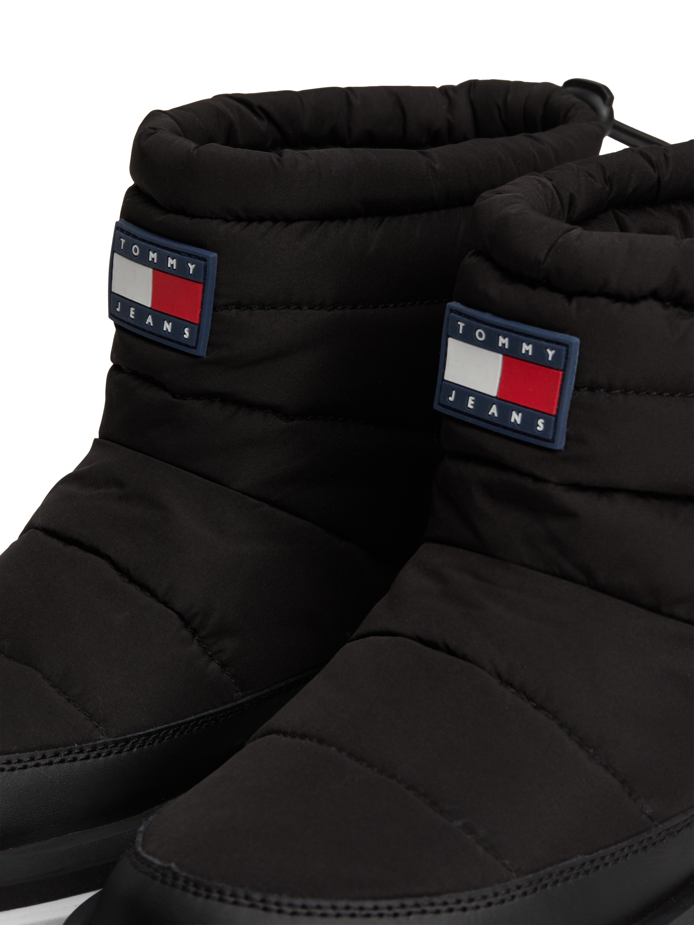 Tommy Jeans Winterboots »TJW PADDED FLAT BOOT WL«, Plateau, Snowboots, Kurzstiefel mit Schnellverschluss am Schaftrand