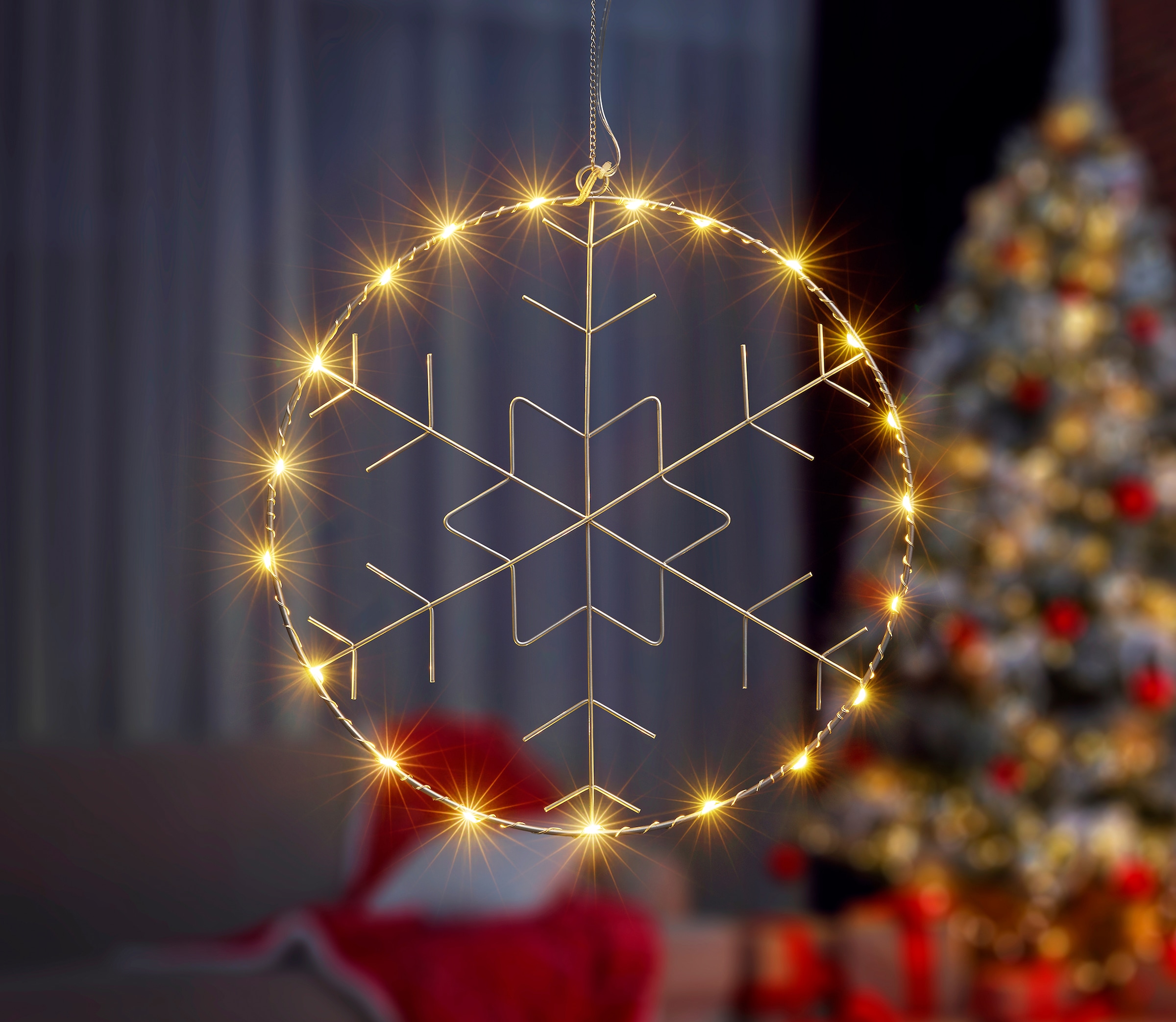 | LED kaufen »Weihnachtsdeko«, Garantie Ø Dekolicht Winterworld mit 30cm XXL 3 Metall-Ring IC Schneeflocken-Motiv, Beleuchteter mit ca. Jahren online