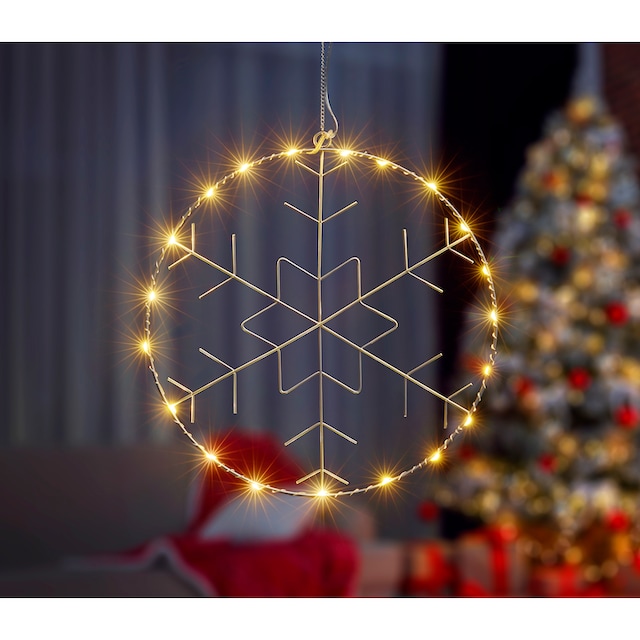 IC Winterworld LED Dekolicht »Weihnachtsdeko«, Beleuchteter Metall-Ring mit  Schneeflocken-Motiv, Ø ca. 30cm online kaufen | mit 3 Jahren XXL Garantie