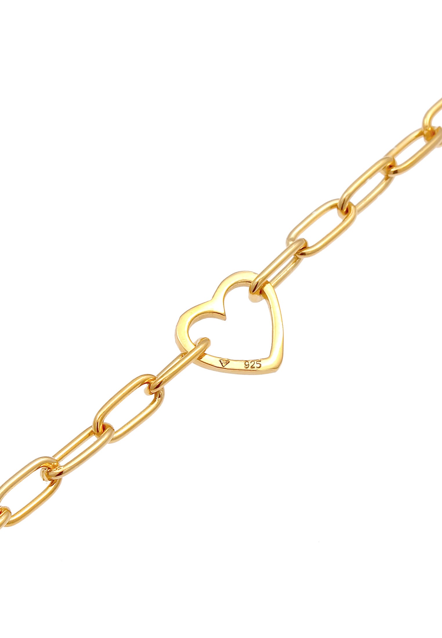 Elli Armkette »Armband Herz Glieder Oval Trend 925 Silber«
