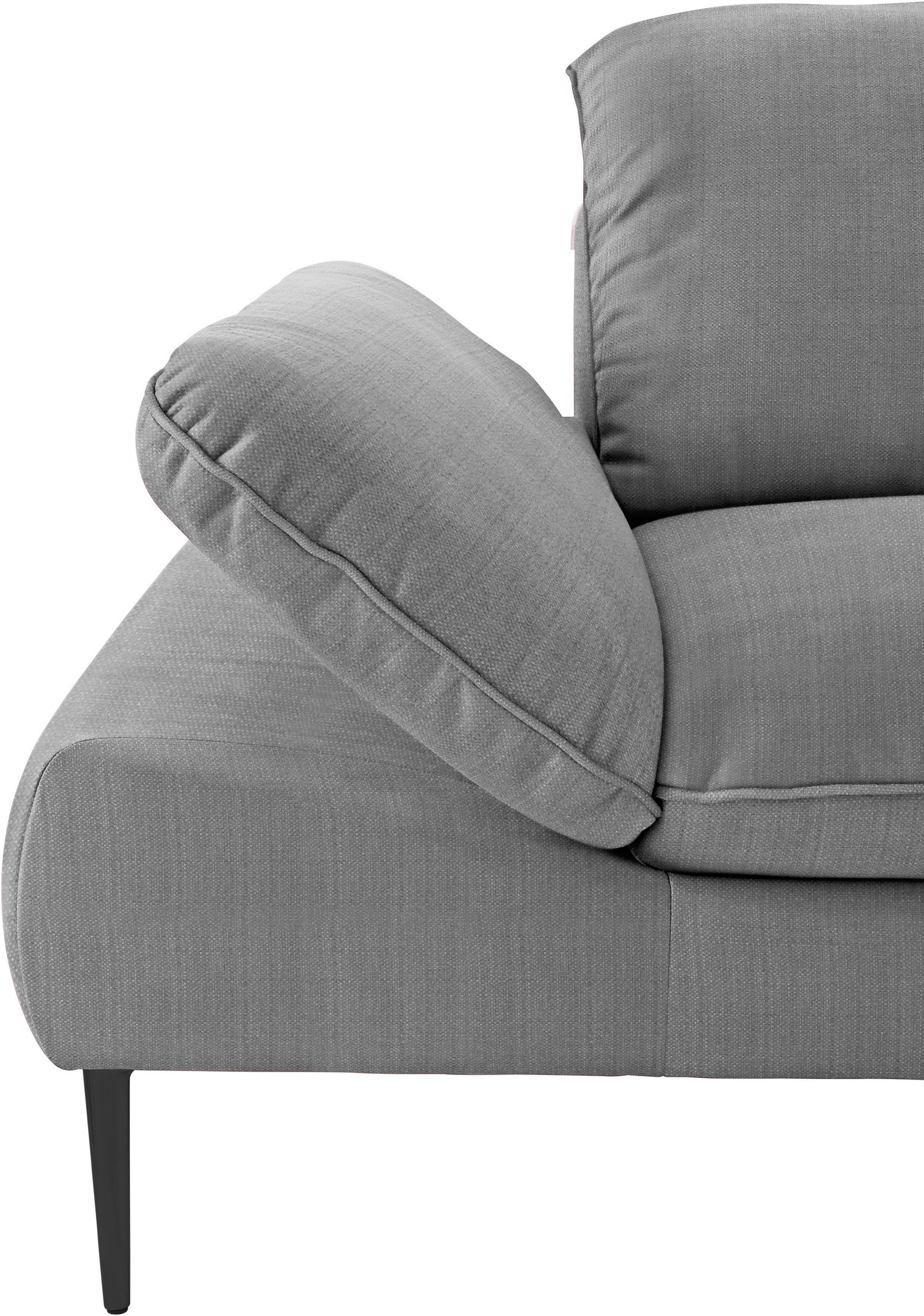 W.SCHILLIG Ecksofa »enjoy&MORE, Designsofa, elegant und bequem, L-Form«, Sitztiefenverstellung, Füße schwarz pulverbeschichtet, Breite 310 cm