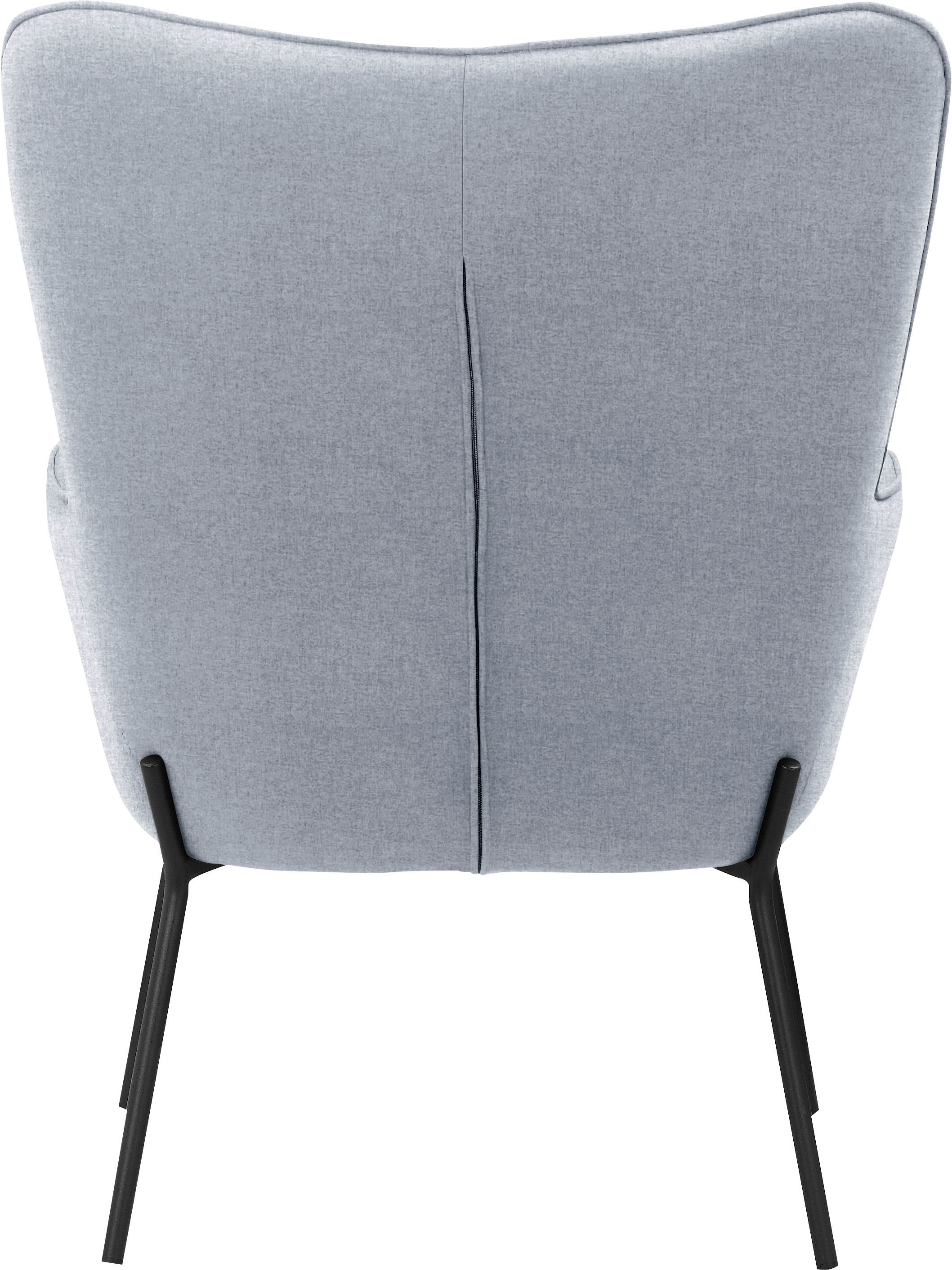 OTTO products Loungesessel »Luukas, Ohrensessel mit Metallbeinen,«, (1 St.), Stoff recyceltes Polyester, Sitz und Rücken gepolstert, Sitzhöhe 46 cm