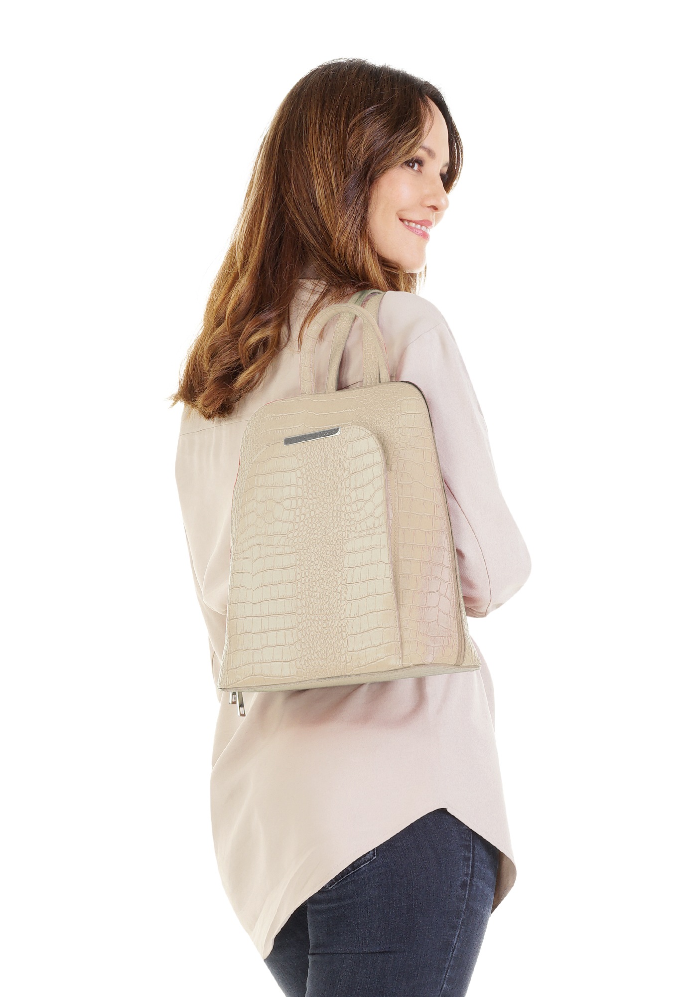 Cluty Cityrucksack, echt Leder, Made in Italy