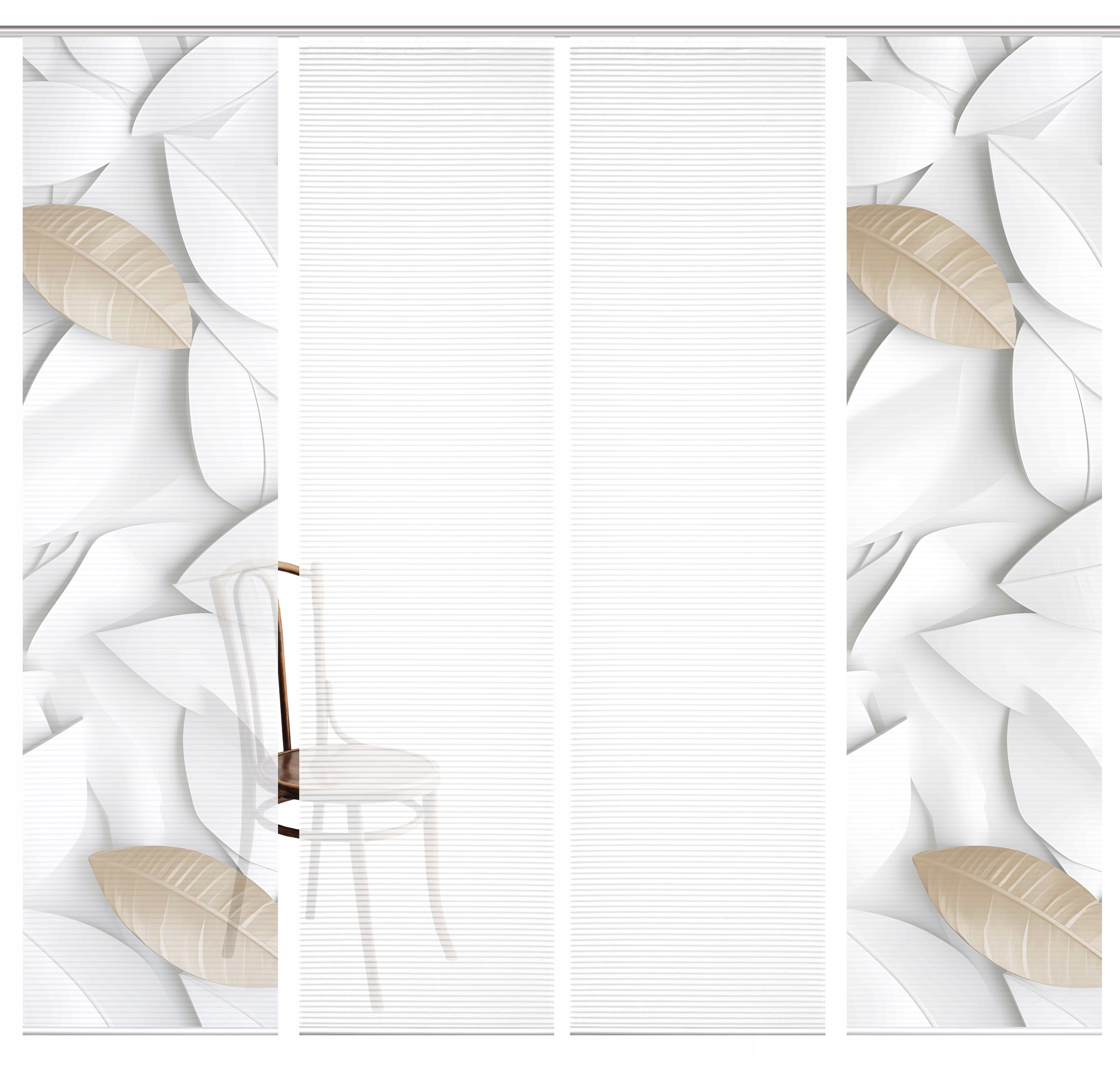 HOME in green Schiebegardine »LISON« Paneelwagen 4 Stk. tlg. SET DIGITALDRUCK,BAMBUSOPTIK RECYCELT