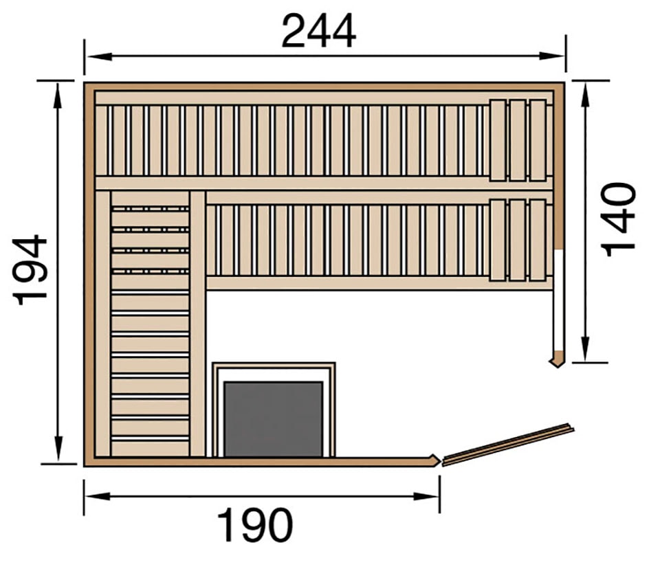weka Sauna »Varberg« Set,  7,5 kW Bio-Ofen mit digitaler Steuerung