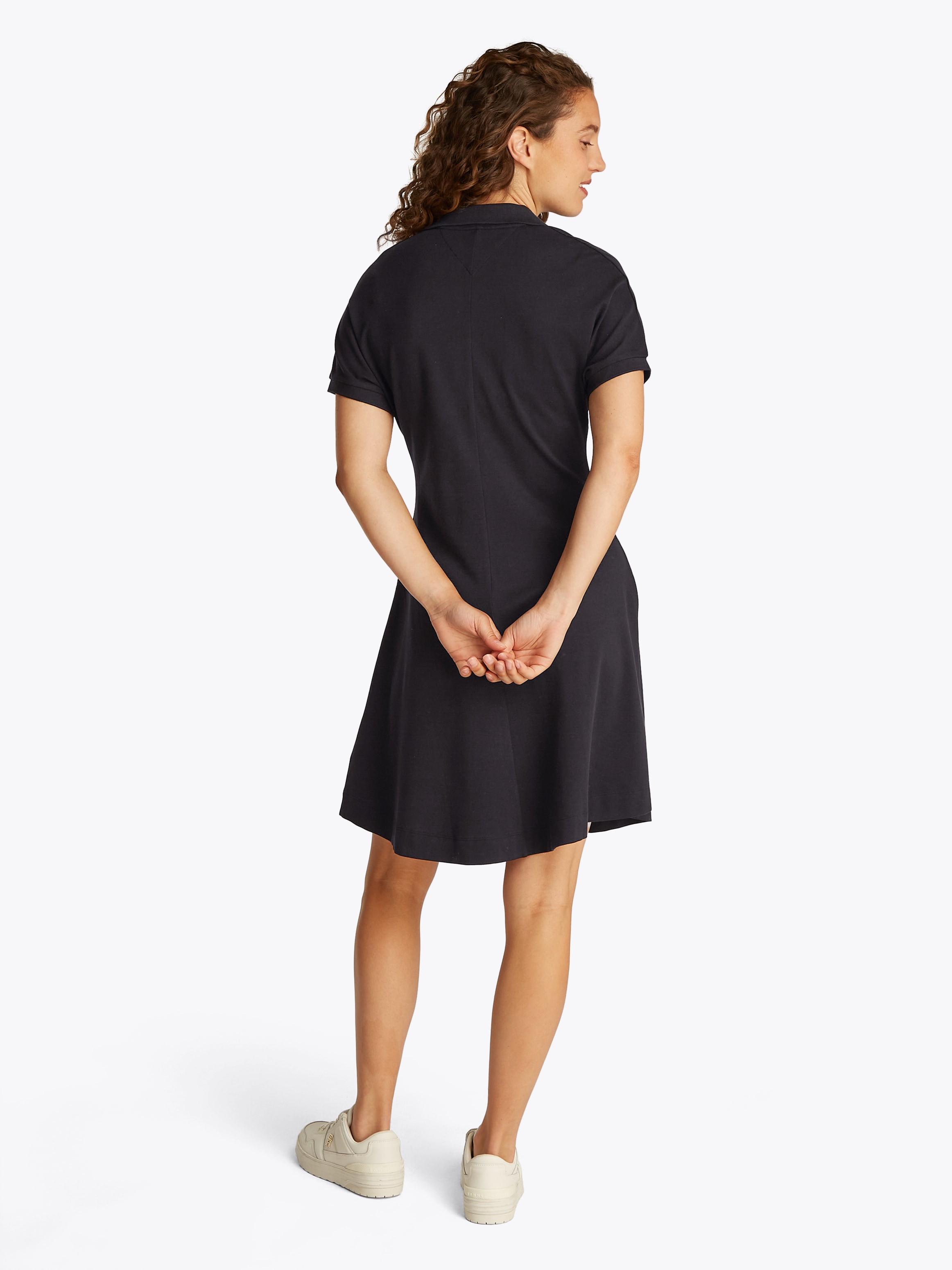 Tommy Hilfiger Polokleid »LYOCELL OPEN-NK F&F POLO DRESS«, mit angeschnittenen Ärmeln, in kniefreier Länge