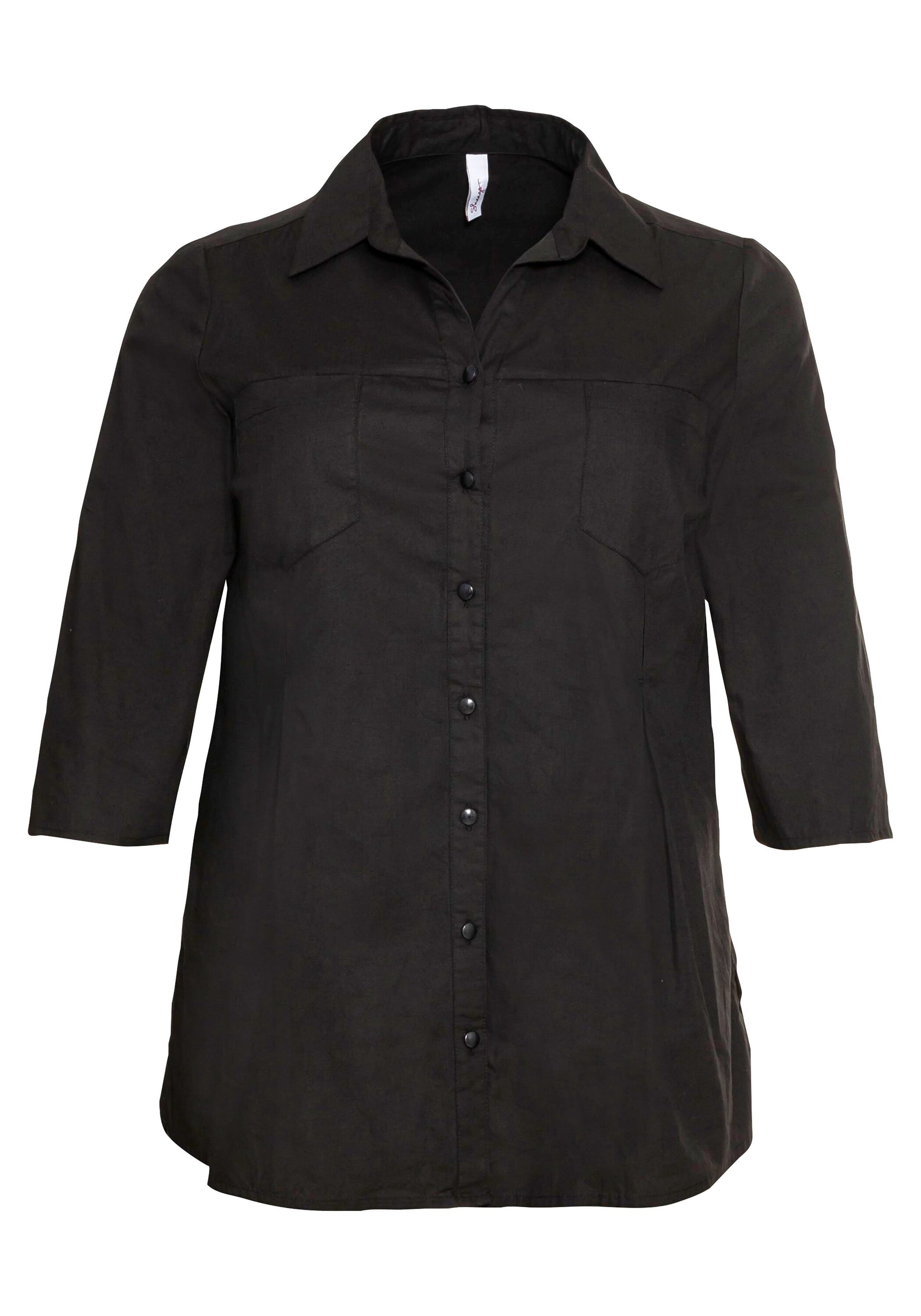 Sheego Hemdbluse »Bluse mit 3/4-Arm und dekorativen Falten«