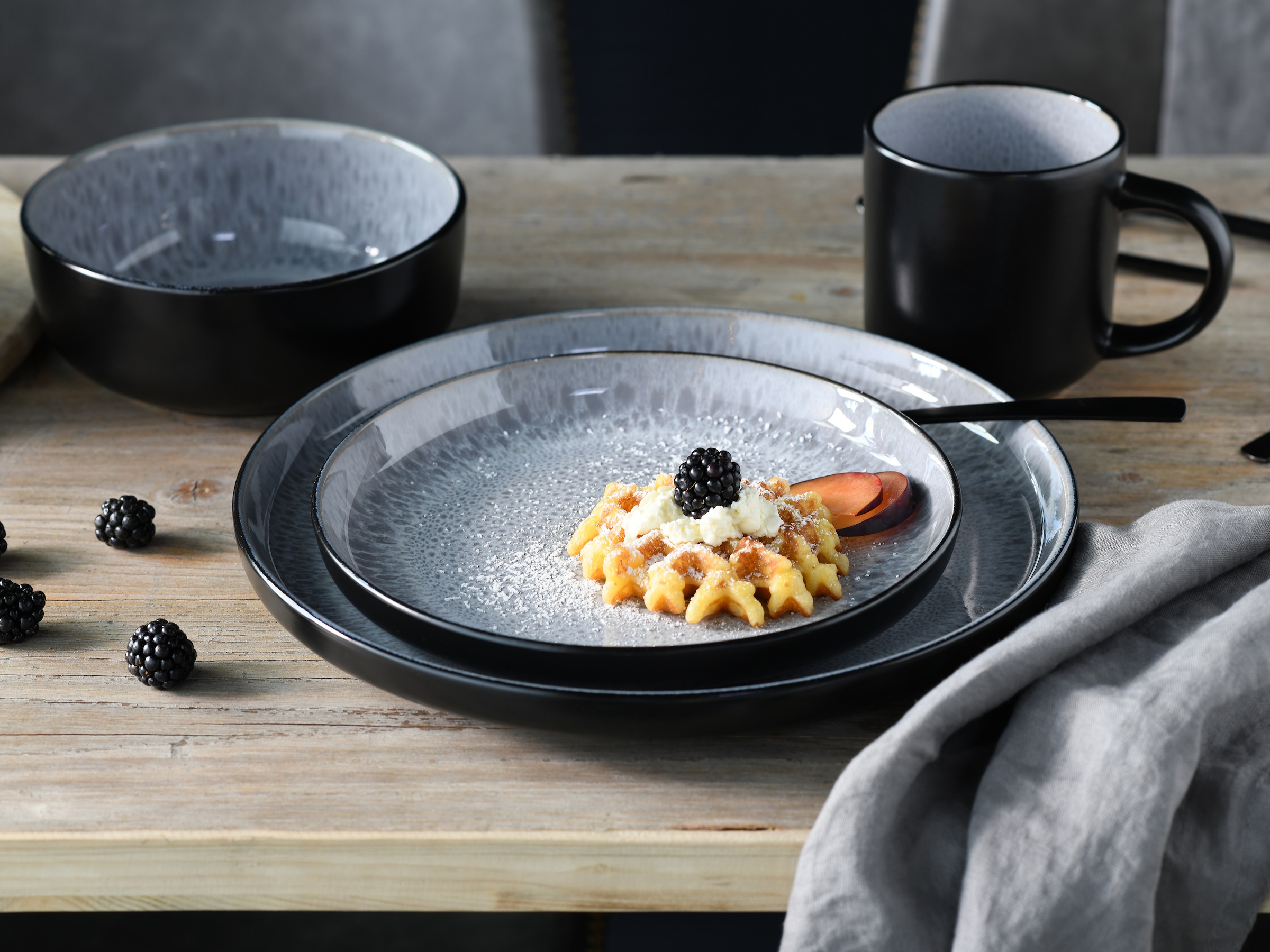 CreaTable Kombiservice »Nordic Fjord«, (Set, 30 tlg.), je 6 Speiseteller, Suppenteller, Dessertteller, Schalen, Kaffeebecher