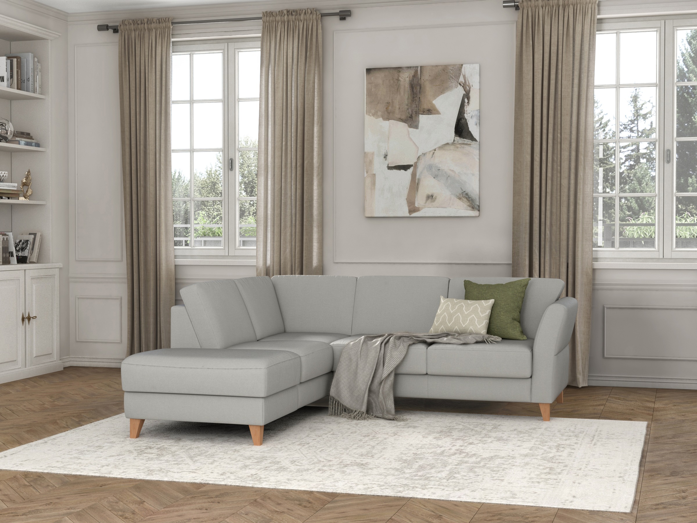 sit&more Ecksofa »Visby L-Form«, Wahlweise mit Bettfunktion und Stauraum, frei im Raum stellbar