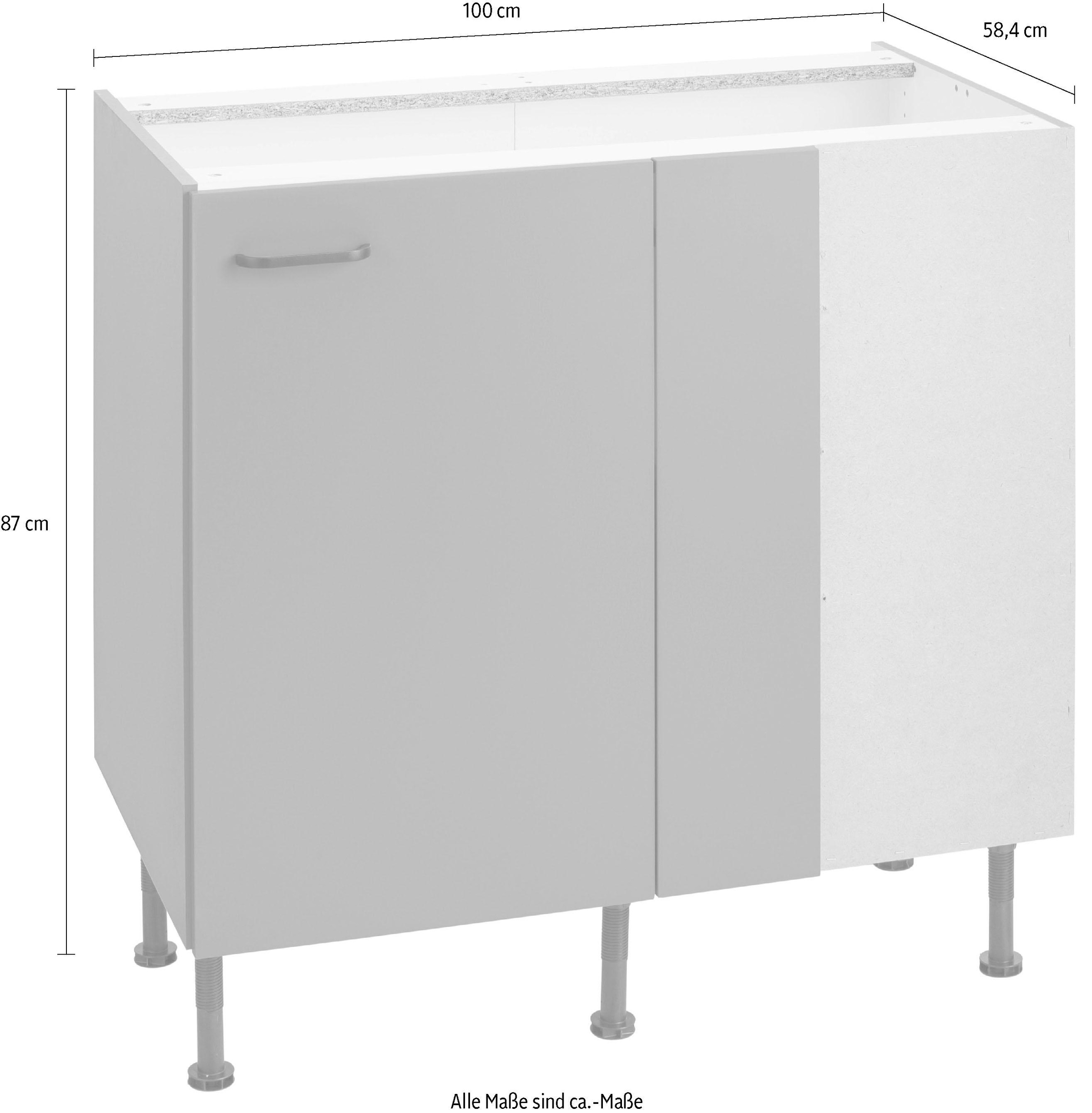 OPTIFIT Eckunterschrank »Elga«, mit Soft-Close-Funktion, höhenverstellbaren Füße, Breite 100 cm