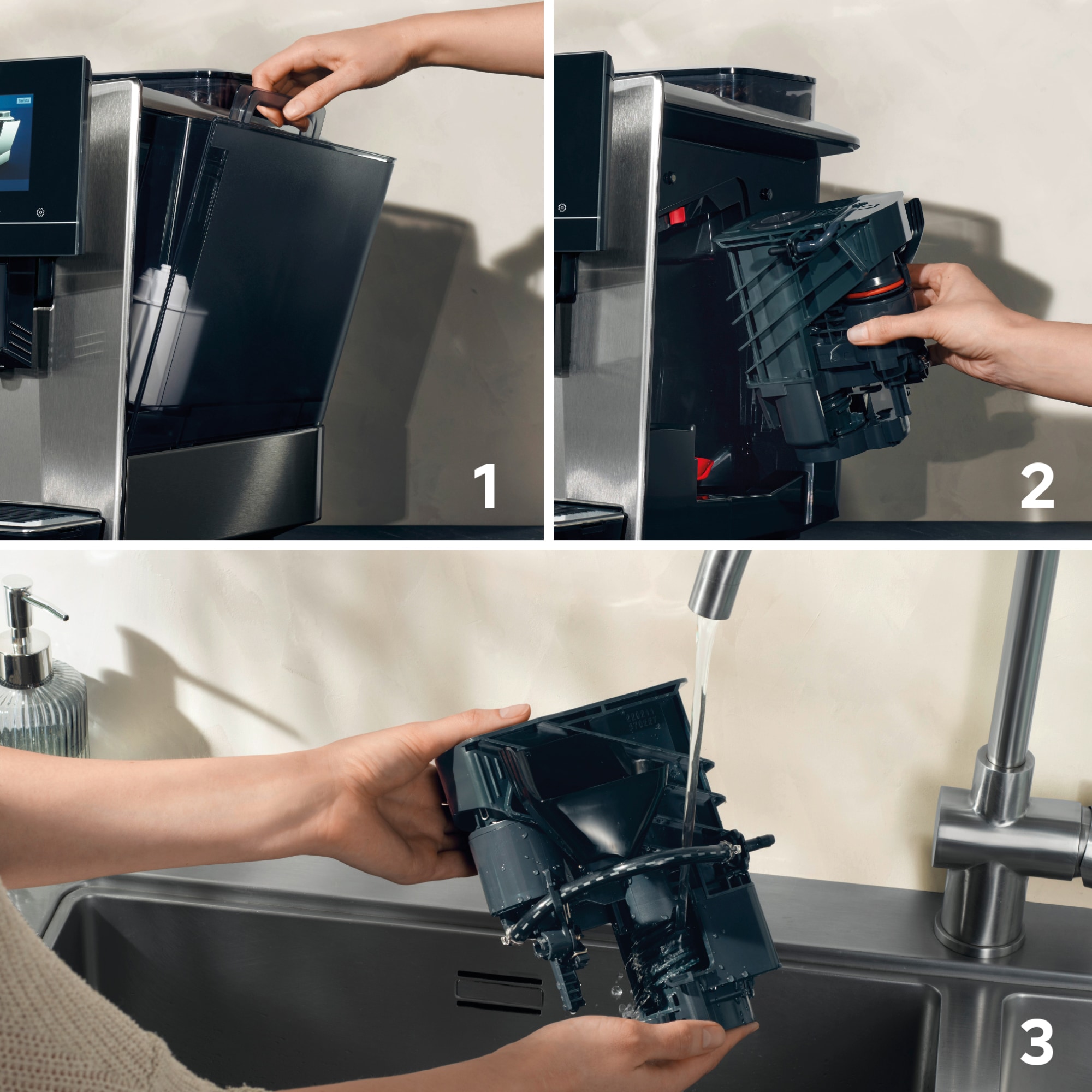 SIEMENS Kaffeevollautomat »EQ900 plus TQ903DZ3, auto. Reinigen/Entkalken, Cold Brew, Barista-Mode« ETM Testnote "sehr gut", Geräuschreduzierung, edelstahl