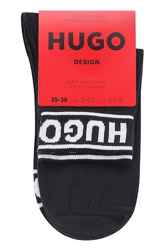 HUGO Underwear Freizeitsocken »2P SH LOGO CC W«, (Set, 2 Paar, 2er), mit Logobund
