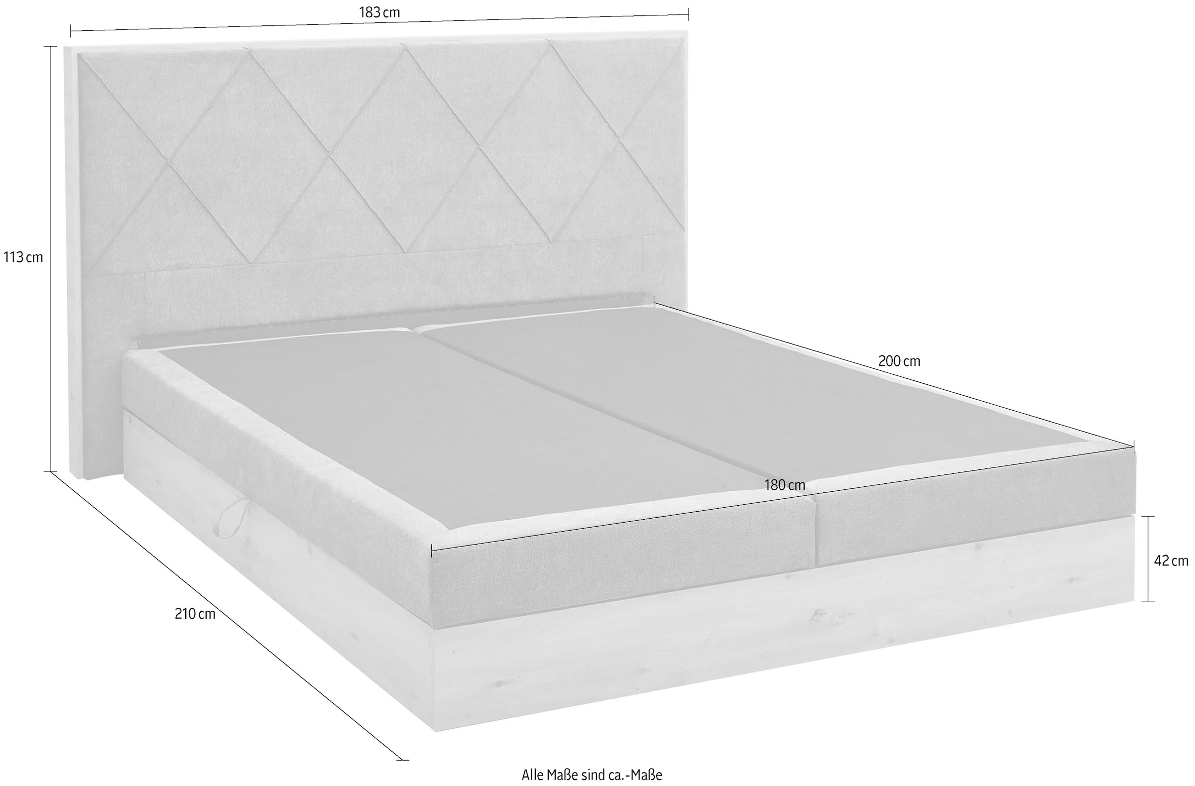 ED EXCITING DESIGN Boxspringbett »Bellevue«, inkl. Bettkasten, wahlweise mit Matratze und Topper