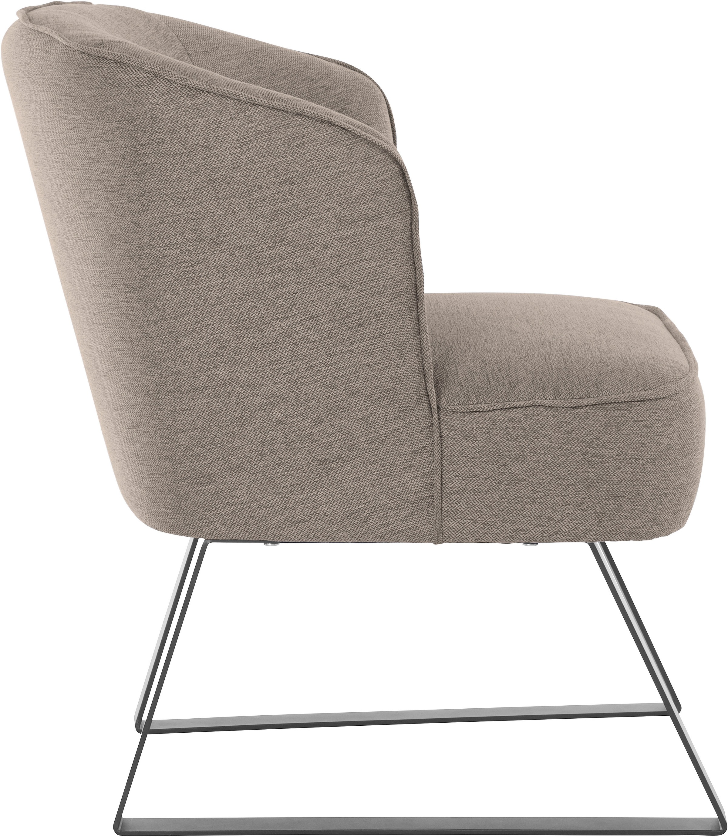 exxpo - sofa fashion Sessel »Americano, Loungesessel«, mit Keder und Metallfüßen, Bezug in verschiedenen Qualitäten, 1 Stck.