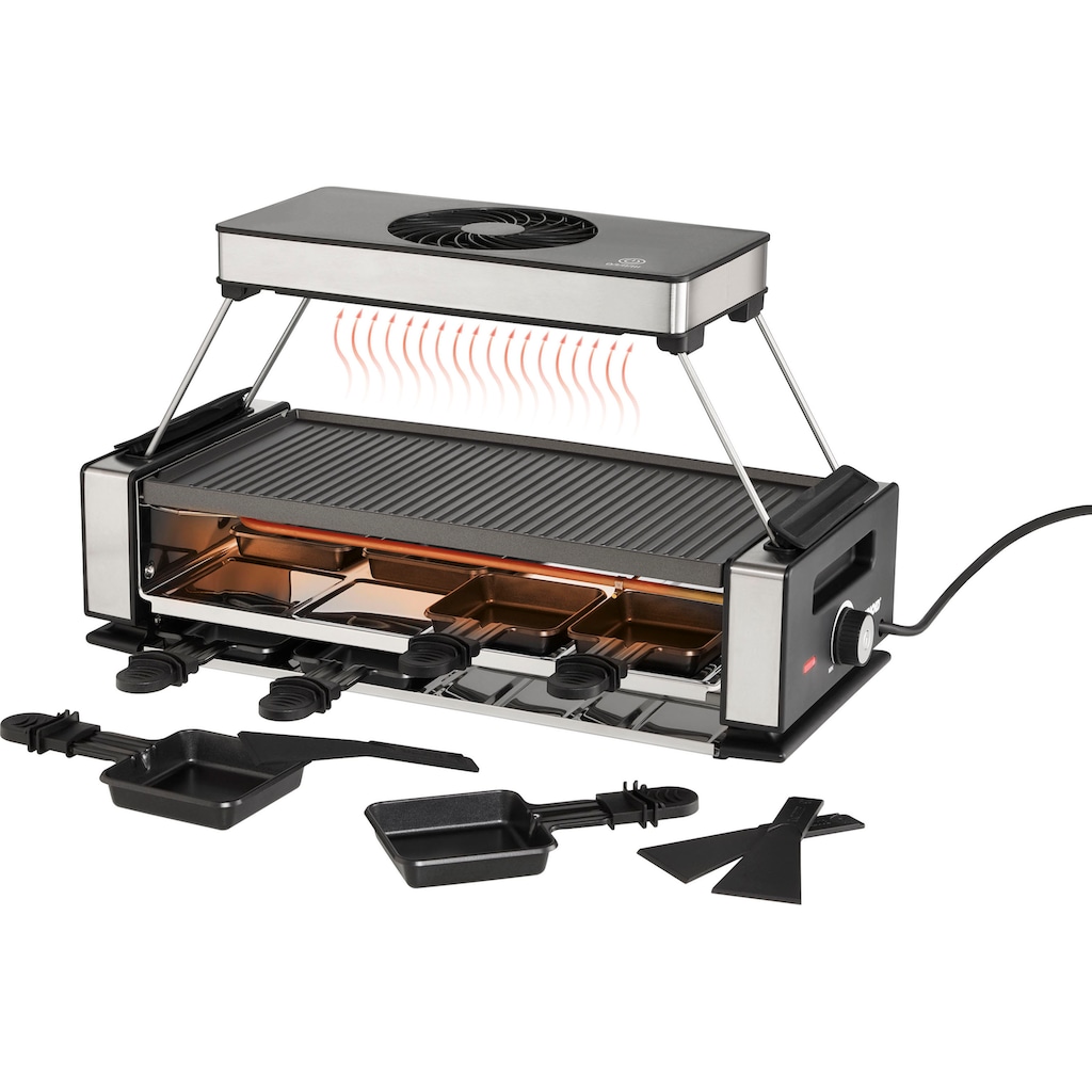 Unold Raclette »Smokeless 48785«, 8 St. Raclettepfännchen, 1200 W