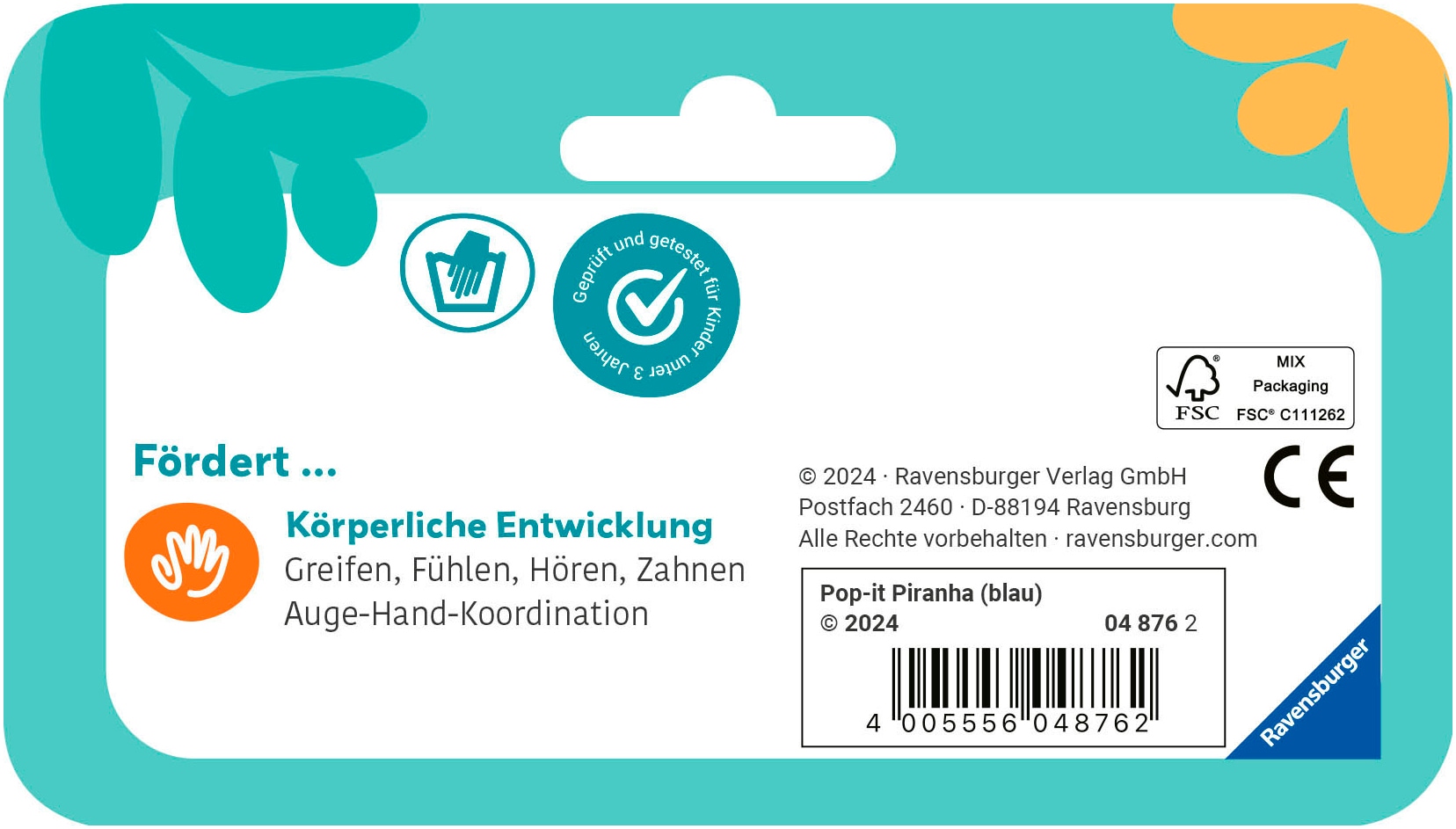 Ravensburger Greifspielzeug »Play+ Pop-it Piranha (blau)«