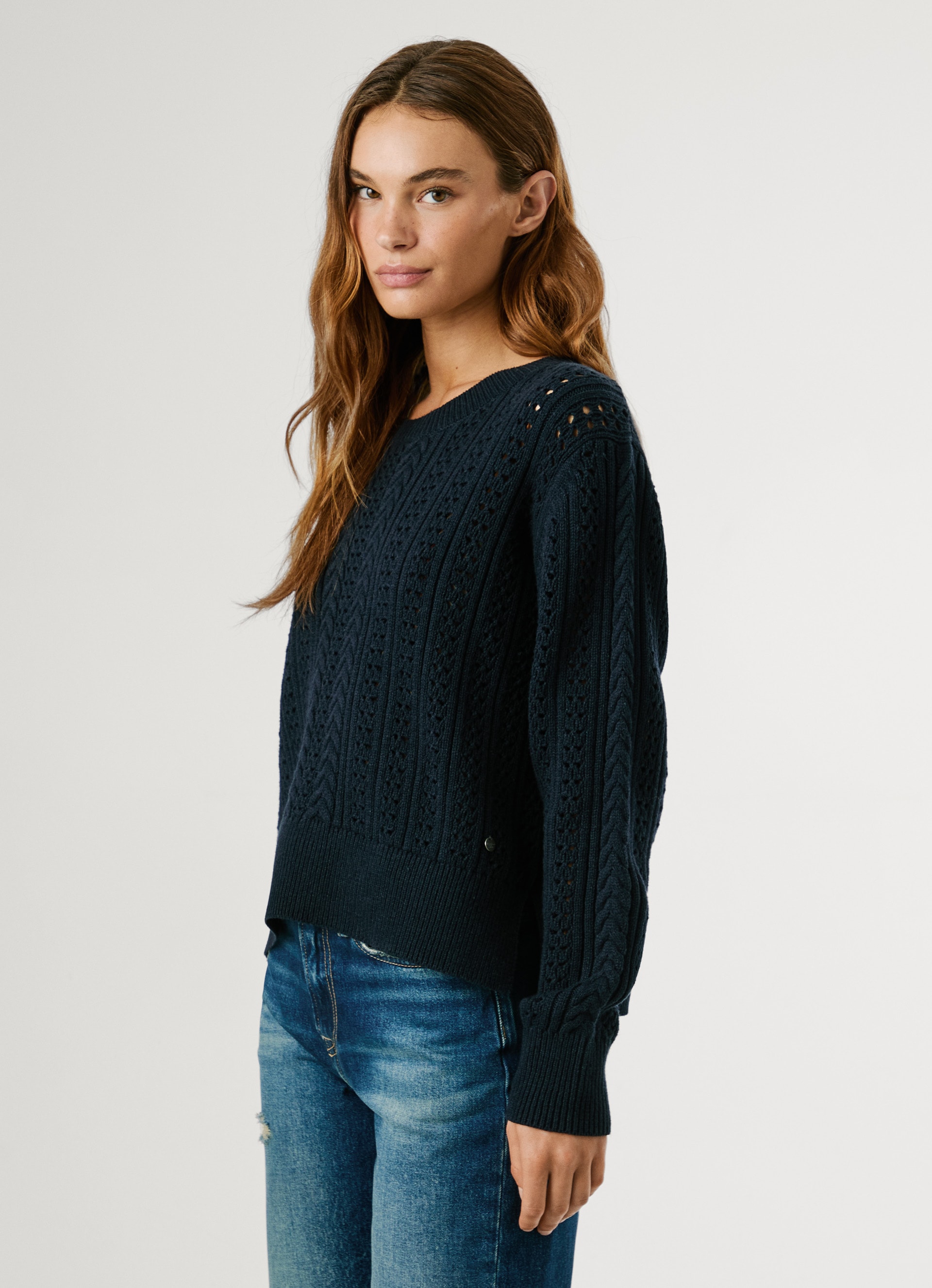 Pepe Jeans Strickpullover »CANDIDE«, mit Lochmuster