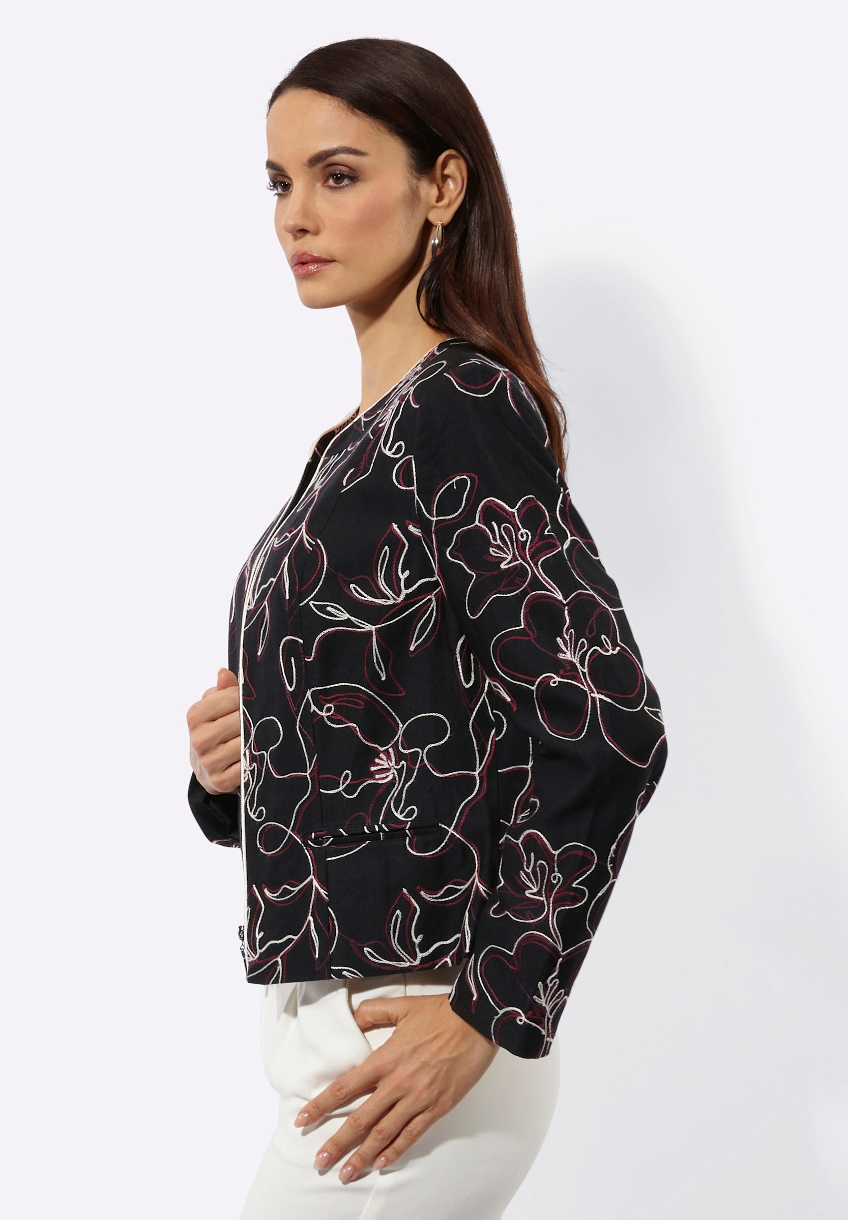 creation L Blusenblazer »Lyocell-Viskose-Blazer Blazer mit Kontrastpaspeln«
