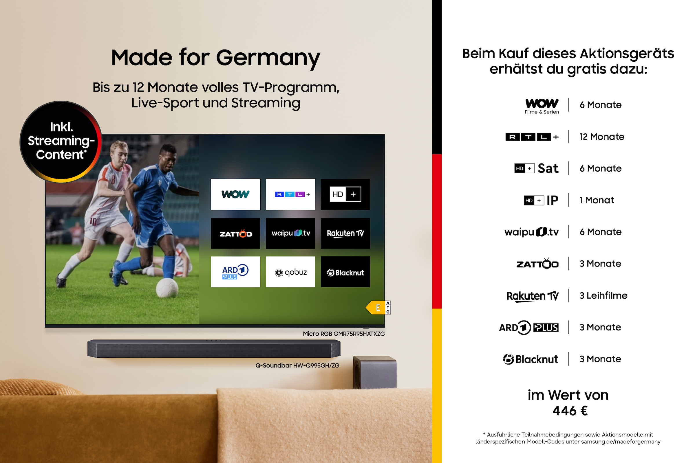 Samsung OLED-Fernseher »GQ55S95FAT« 138 cm/55 ″ Smart-TV HDR Pro & Glare Free, Dolby Atmos & AI Sound, Gaming Hub, bis zu 165Hz