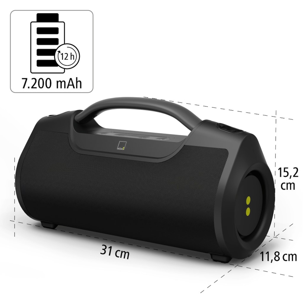 aha Bluetooth-Lautsprecher »N-ERGY, 60W stereo, kabellos, Powerbank, wasserdicht nach IPX6«