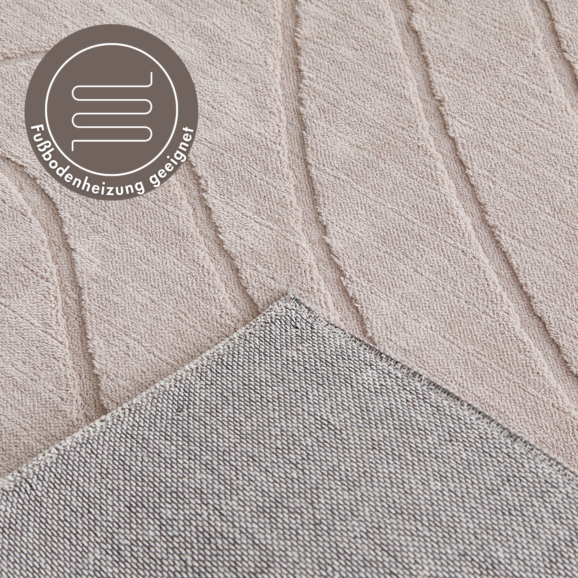 Andiamo Teppich »Dale«, rechteckig, 10 mm Höhe, Uni Farben, Hoch-Tief-Struktur, Carving-Effekt, Wohnzimmer