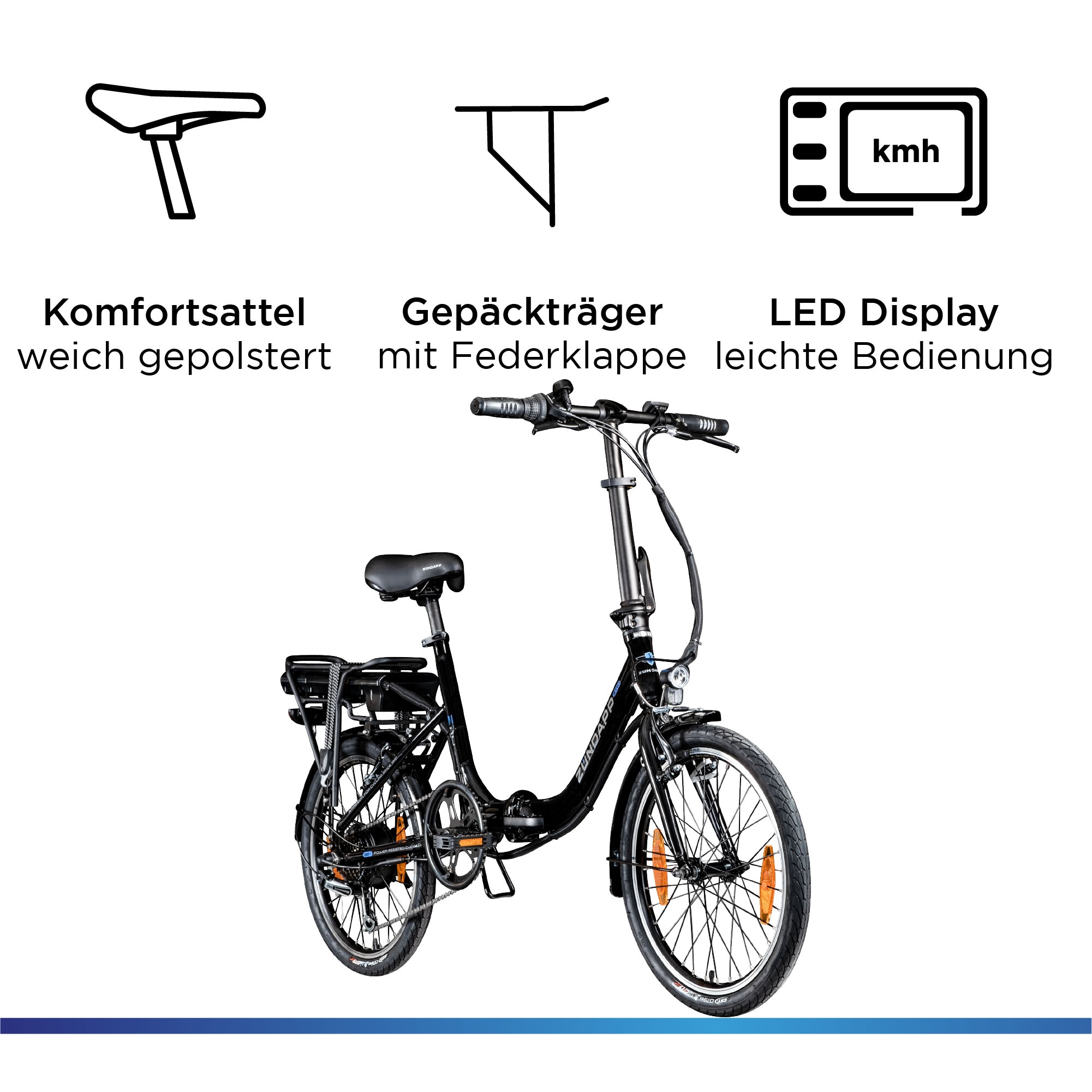 Zündapp E-Bike »Z110«, 7 Gang, Shimano, RD-TY21 Tourney, Heckmotor 250 W, Pedelec, Elektrofahrrad für Damen u. Herren