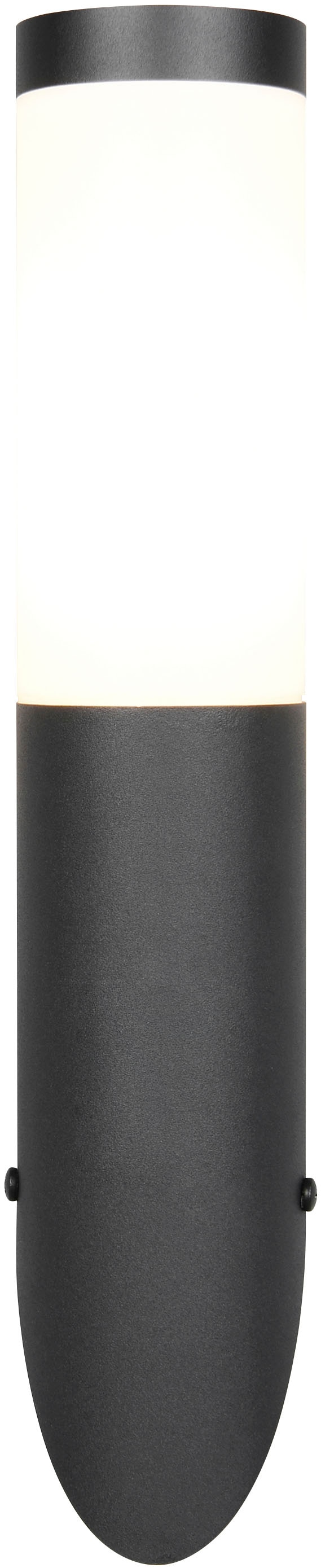 TRIO Leuchten Außen-Wandleuchte »TRIOTO, Outdoor Wandlampe Edelstahl, Wandfackel exkl 1x E27 max 25W« E27 1 Stk. warmweiß - kaltweiß röhrenförmige Hauswand Beleuchtung, Fassadenbeleuchtung IP44 39cm hoch