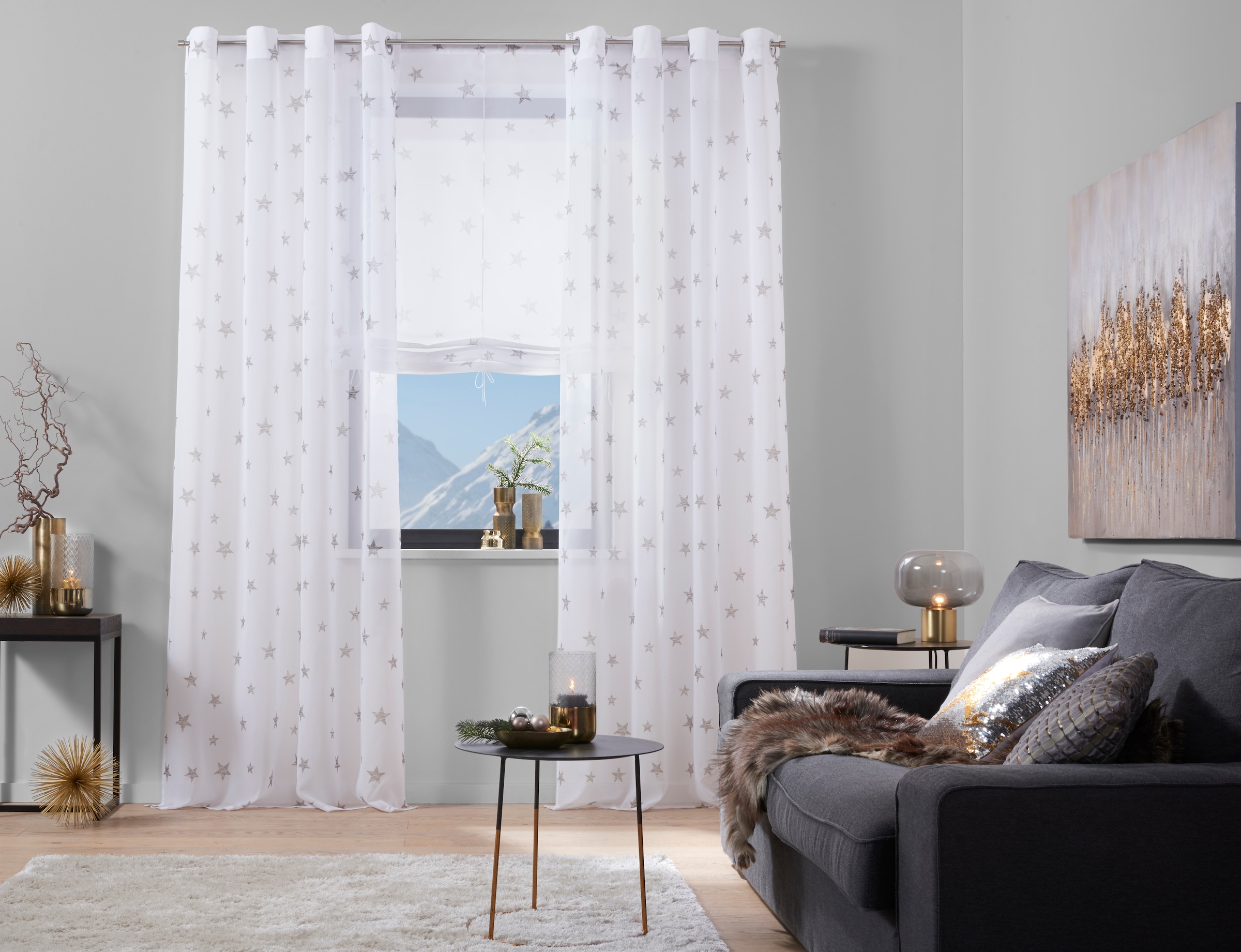 my home St.), Polyester (1 »Stern«, Gardine Transparent, Voile