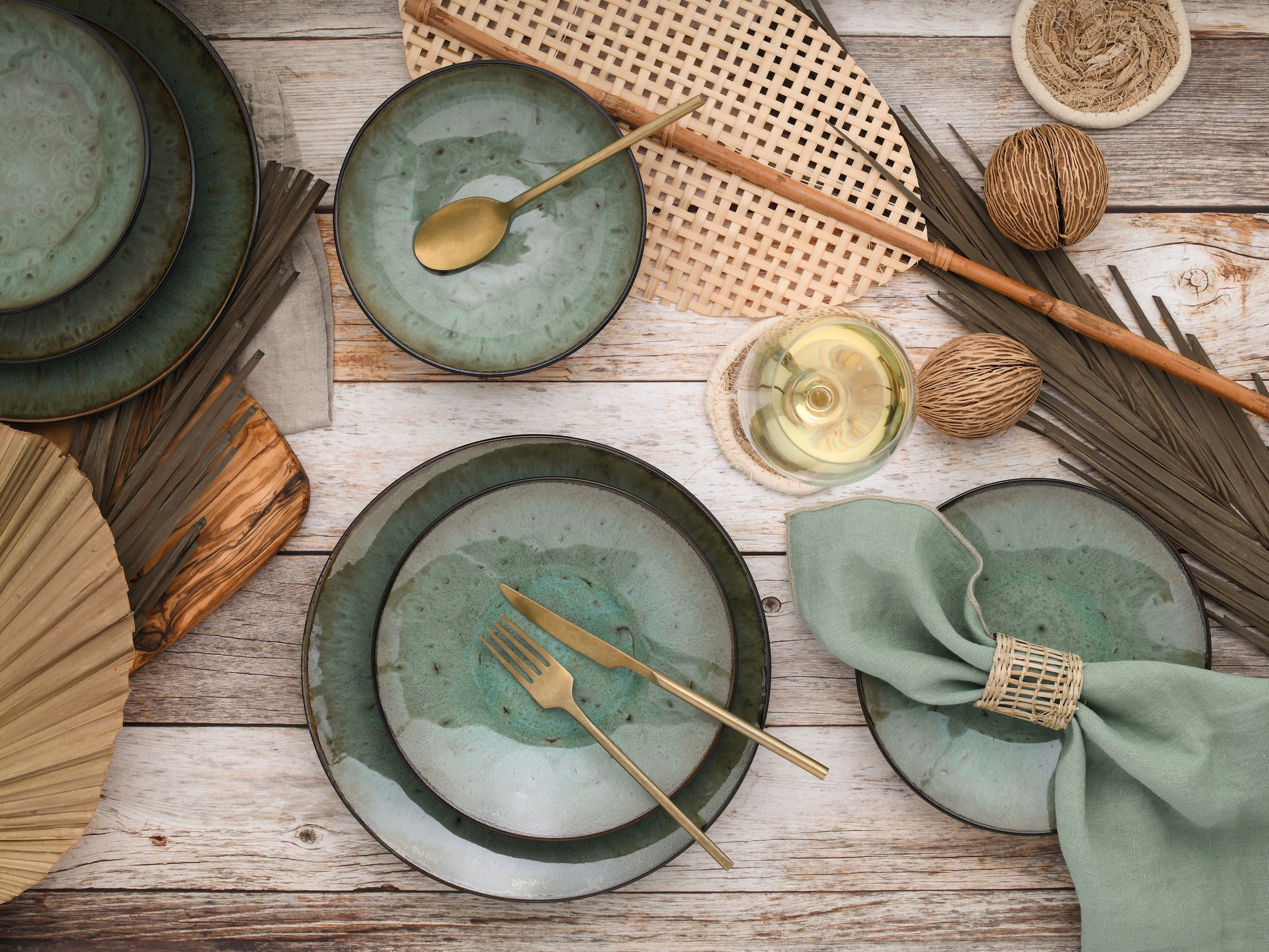 CreaTable Teller-Set »Jawa, Teller Set 12-tlg« Reaktivglasur