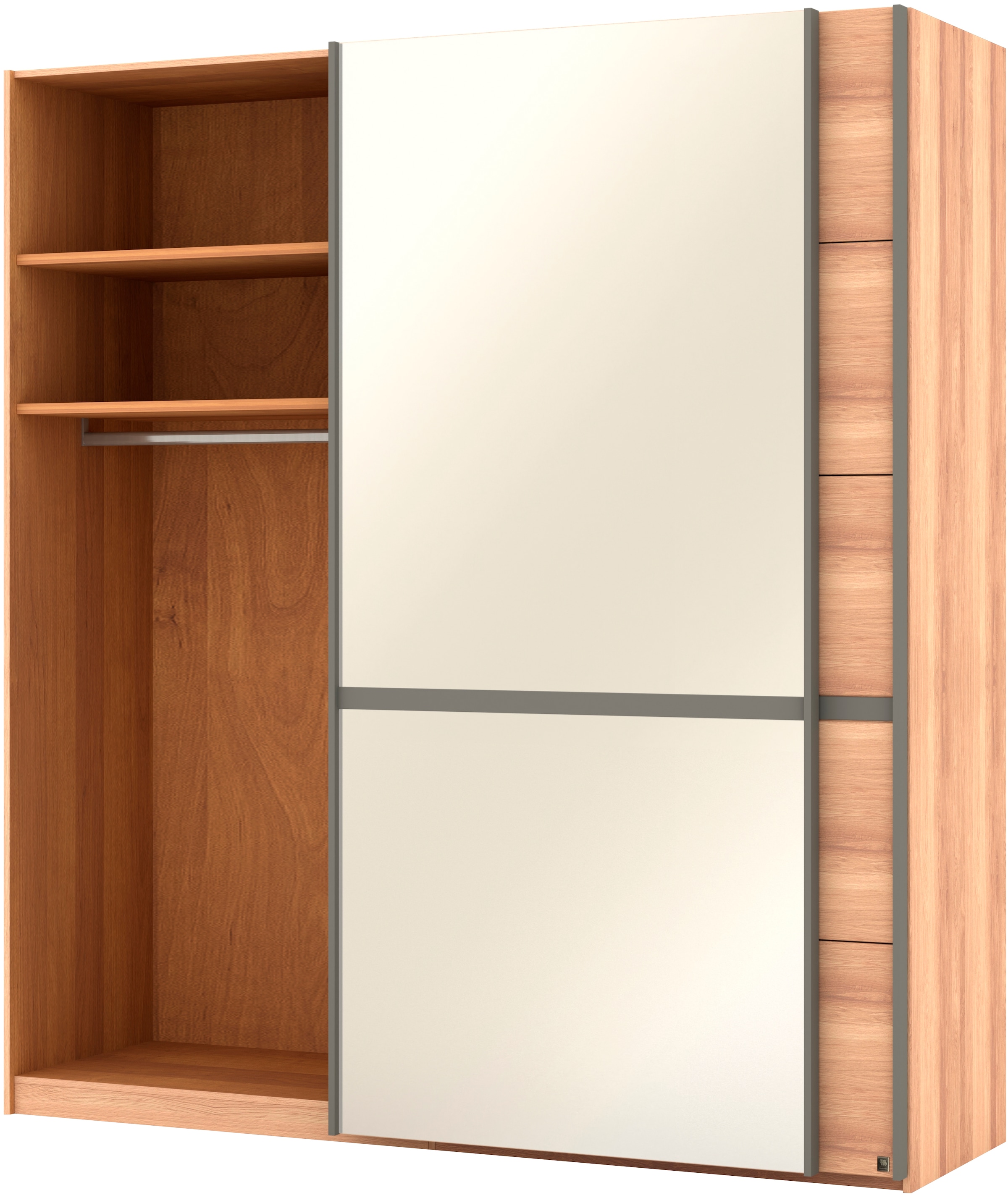 Musterring Schwebetürenschrank »Sorrent, Kleiderschrank, Schrank, Schiebetüren« Teilmassiv Eiche, MADE IN GERMANY,  Türen in Eiche massiv mit Kassetten-Optik, verschiedene Maße verfügbar