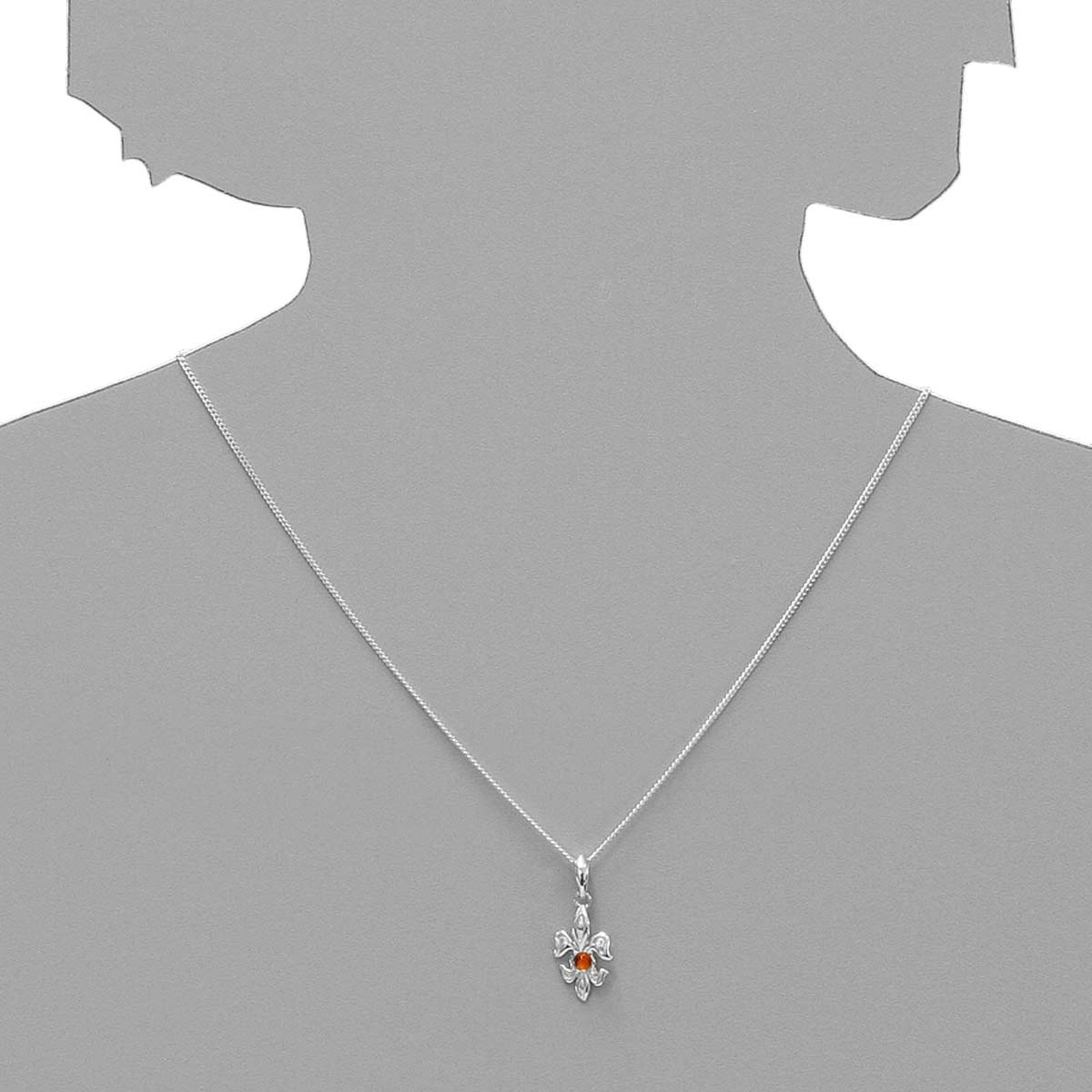 OSTSEE-SCHMUCK Kettenanhänger »- Lilie - Silber 925/000 - Bernstein«