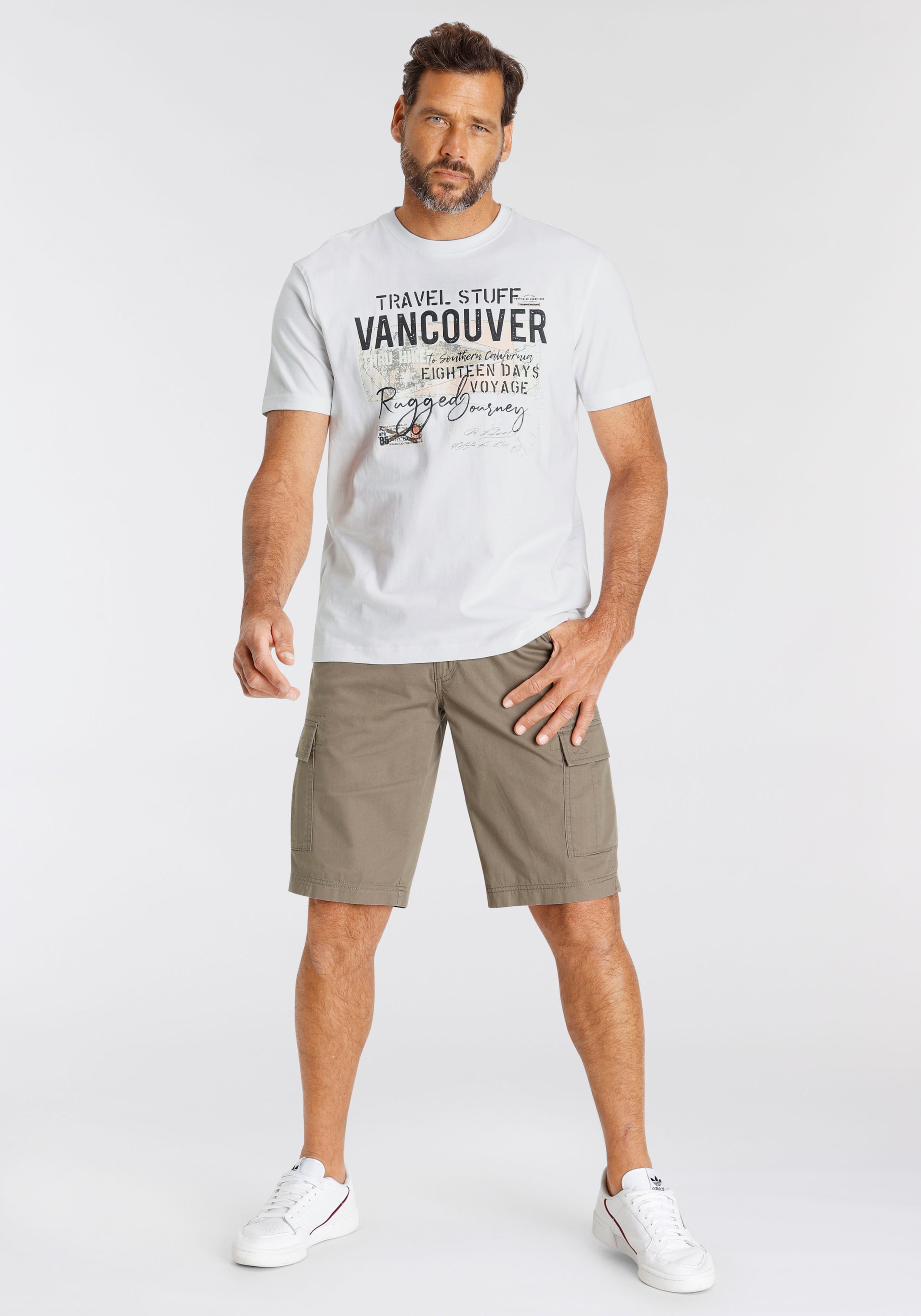 Man's World T-Shirt, Kurzarm, bedruckt, Rundhalsausschnitt, aus dehnbarem Jerseystoff
