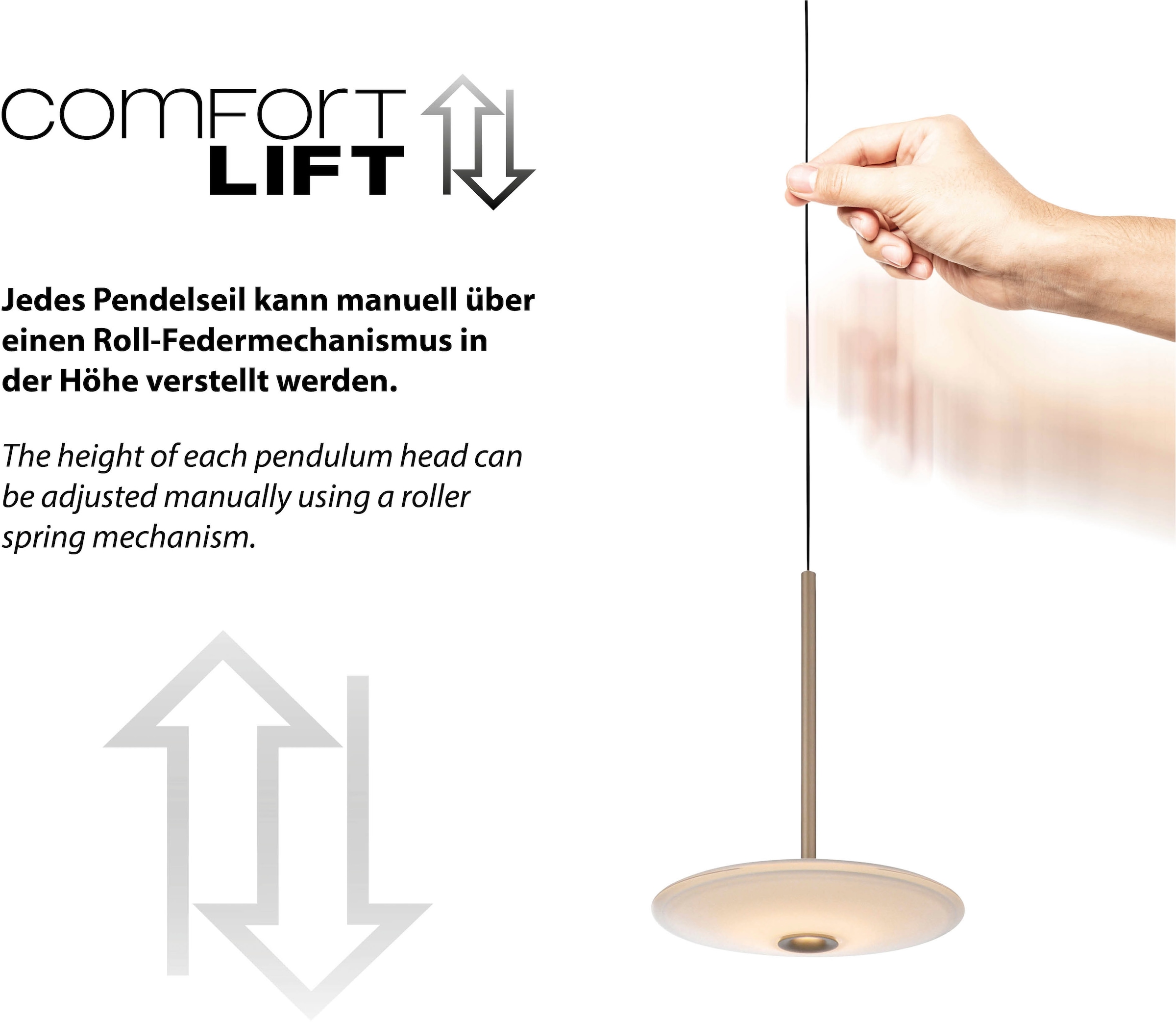 Paul Neuhaus LED Pendelleuchte »ELIPSA« LED-Board 1 Stk. Warmweiß Dimmfähig über separaten Tronicdimmer, Comfort-Lift