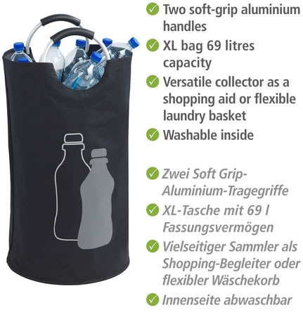 Liter WENKO Multifunktionstasche, 3 mit 69 (1 Polyestergewebe, XXL Flaschensammler »Jumbo«, Garantie Jahren St.),