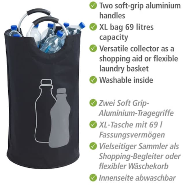 WENKO Flaschensammler »Jumbo«, (1 St.), Polyestergewebe,  Multifunktionstasche, 69 Liter mit 3 Jahren XXL Garantie