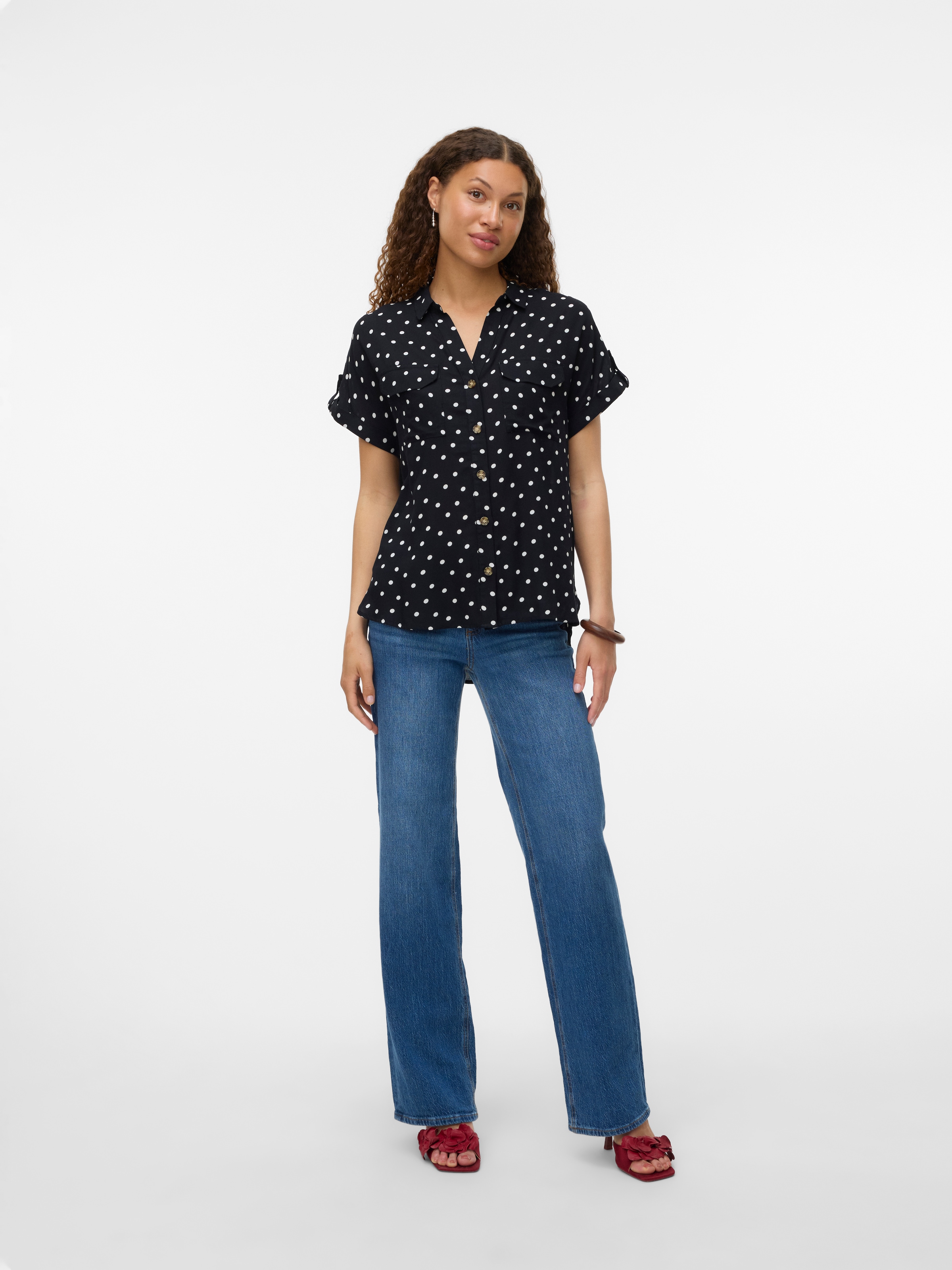 Vero Moda Kurzarmbluse »VMBUMPY SS SHIRT AOP WVN GA NOOS« Viskose, regular fit