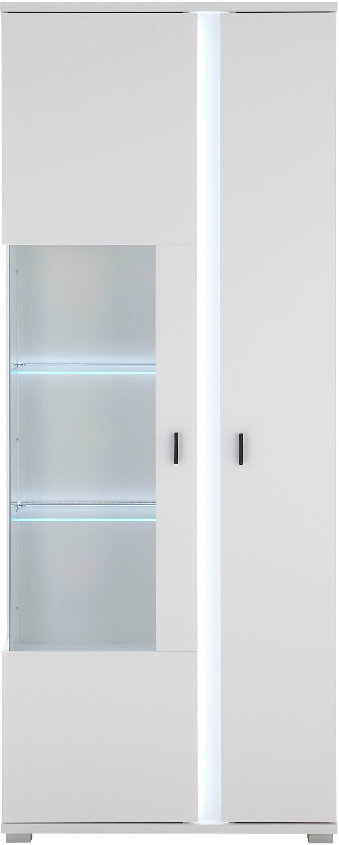 INOSIGN Vitrine »LONG ISLAND, Stauraumvitrine«, (1 St.), in moderner Trendfarbe,inklusive senkrechter Beleuchtung,Breite 80 cm