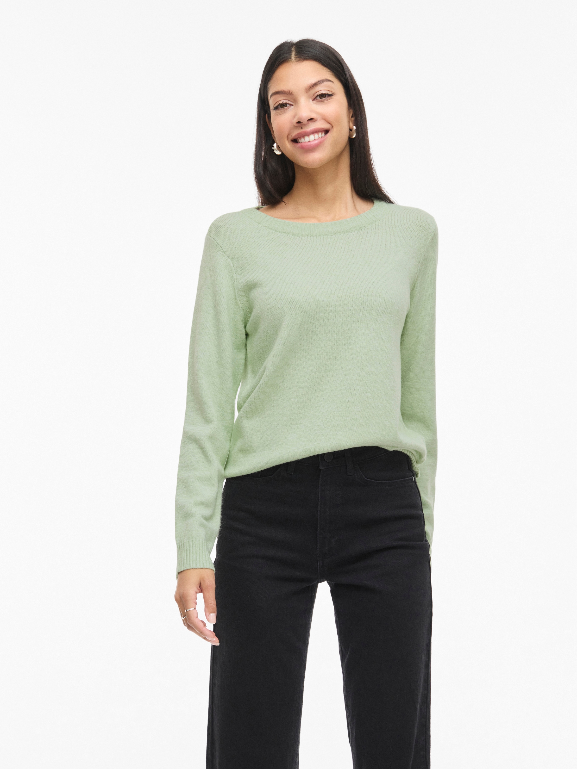 Vila Rundhalspullover »VIRIL O-NECK L/S  KNIT TOP - NOOS« Viskosemischung, regular fit