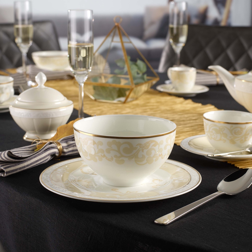 Villeroy & Boch Schale »Bol Ivoire ø 13,8 cm weiß-gold«