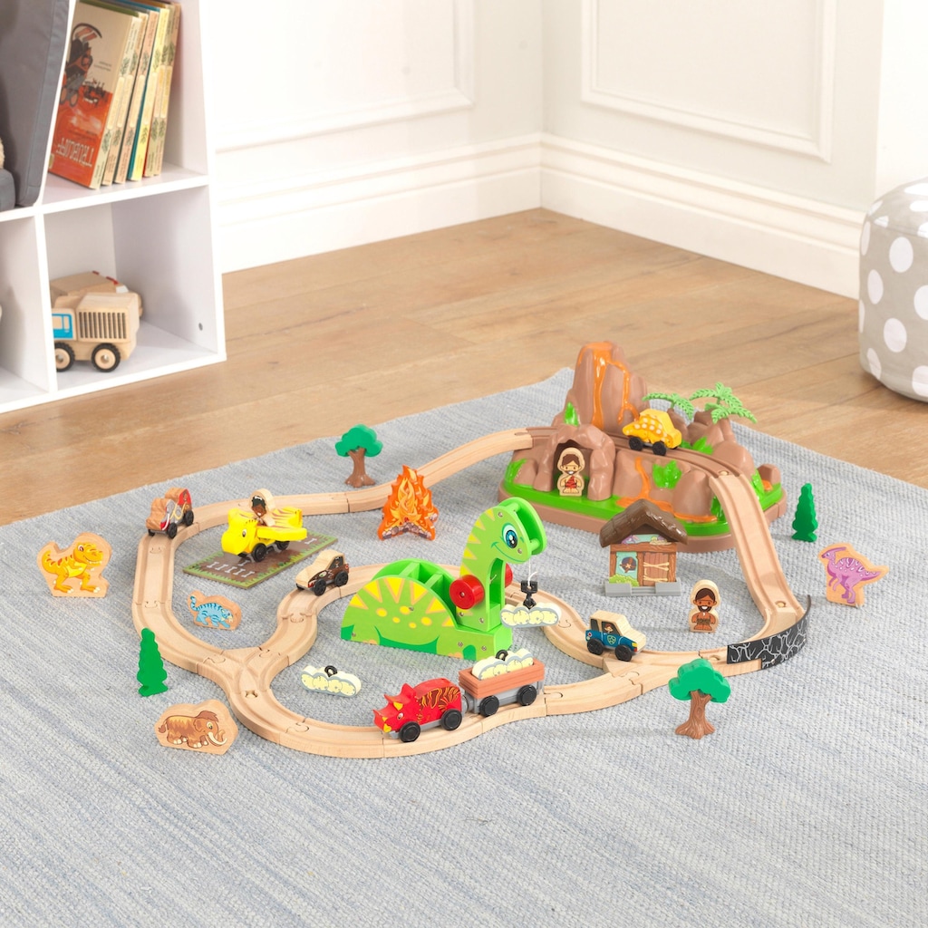 KidKraft® Spielzeug-Eisenbahn »Holzspielzeug, Dinosuarier Eisenbahn-Set«