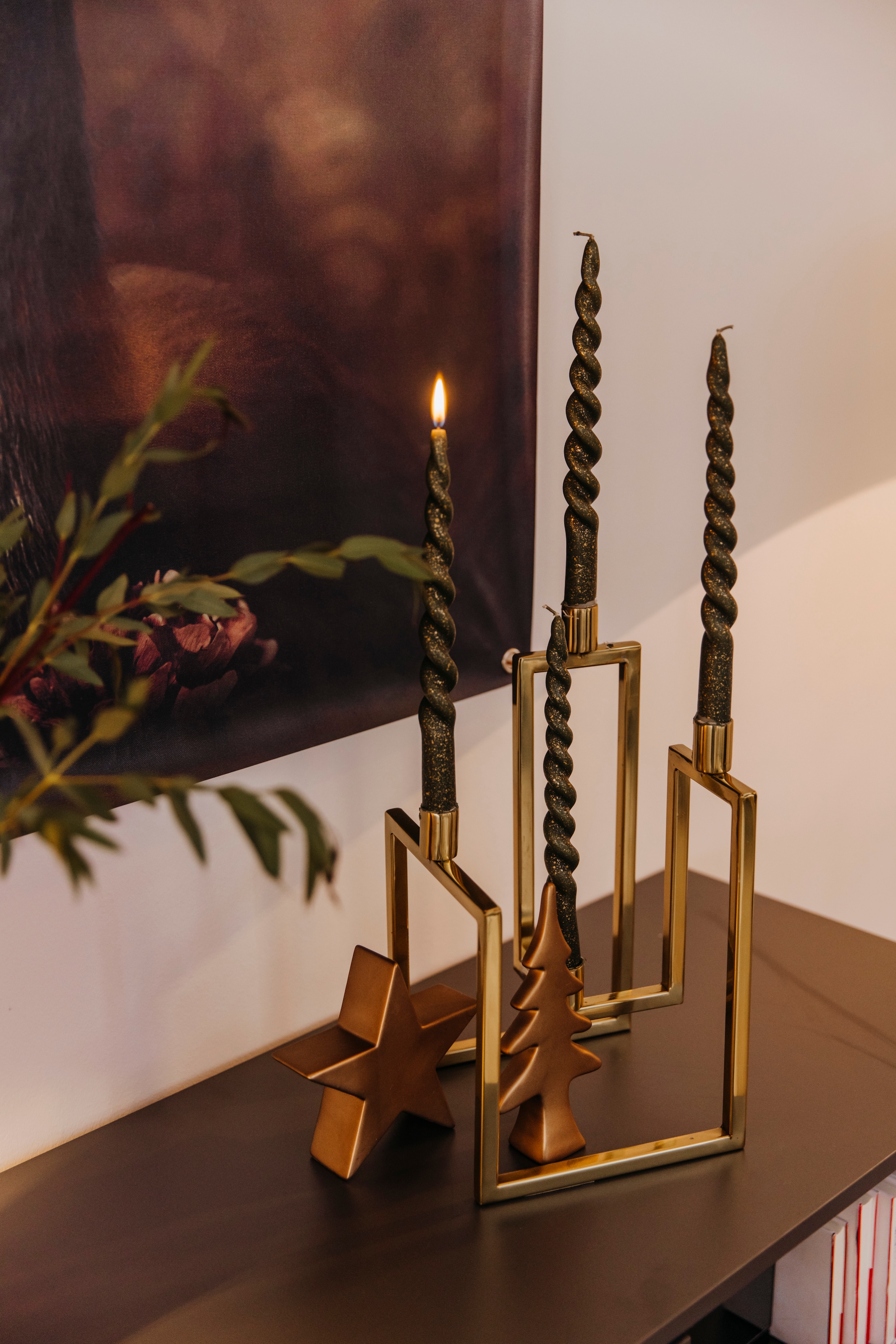 (1 St.), »aus AM Adventsleuchter bestellen -flammig, Stabkerzenhalter, bequem Edelstahl«, Kerzenständer 4 Design