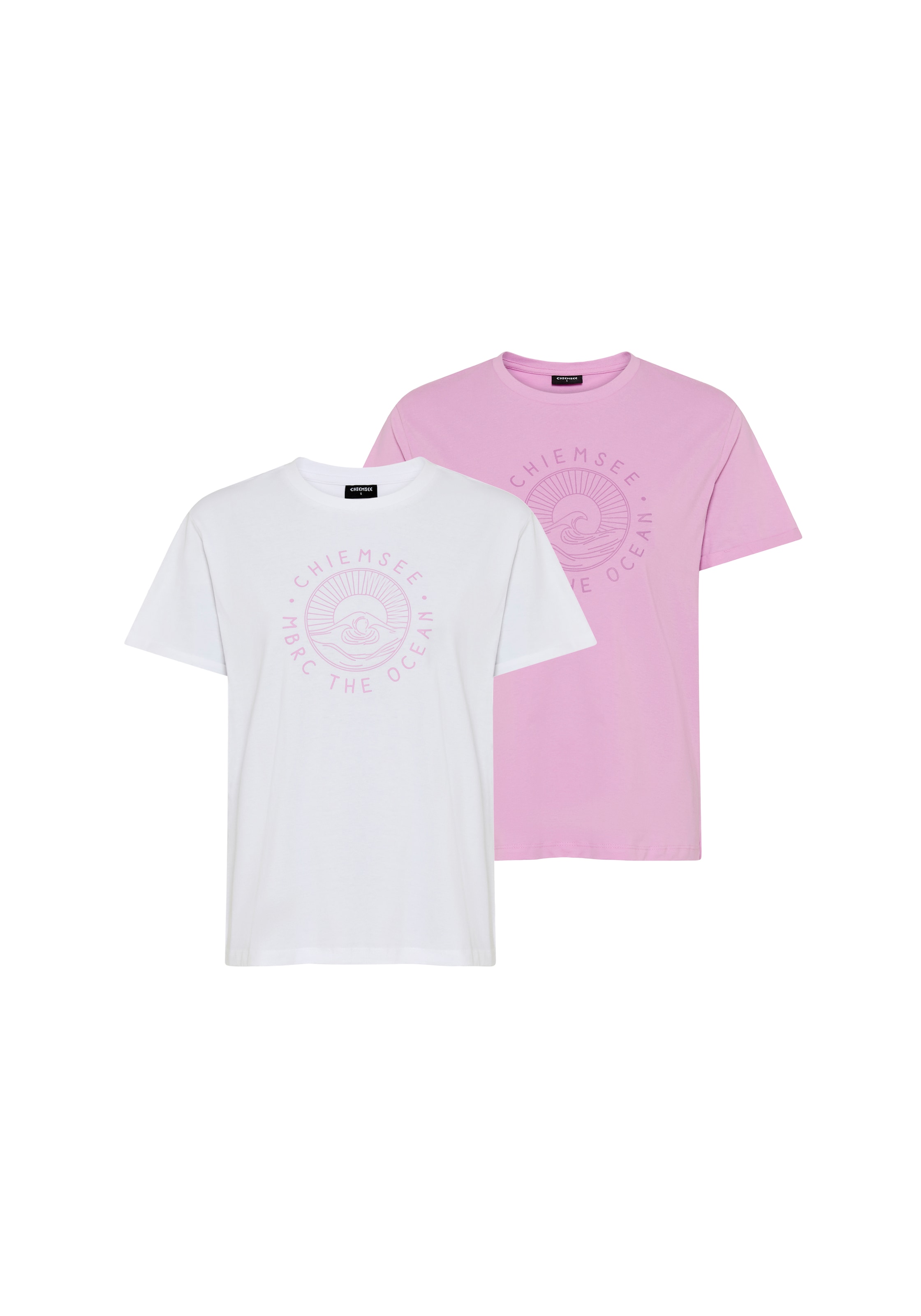 Chiemsee T-Shirt Packung, 2 figurbetonte Passform, Kurzarm, mit Frontdruck, Rundhalsausschnitt