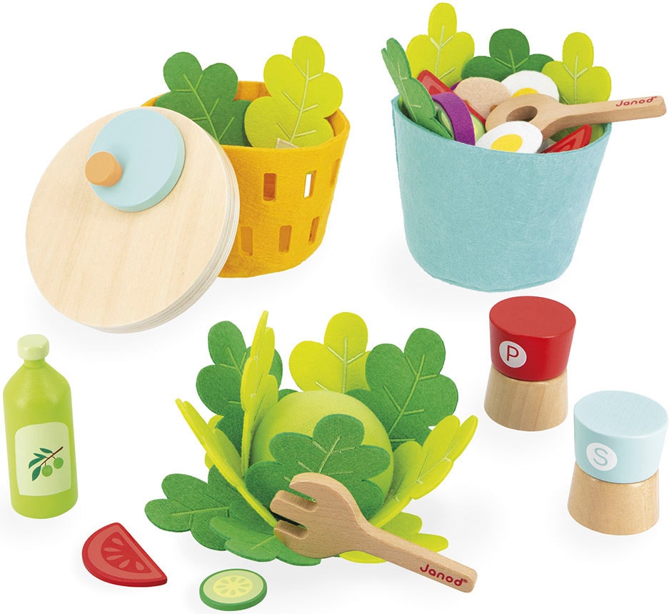 Janod Spiellebensmittel »Holzspielzeug, Spiel-Essensset tlg.), Salat«, weltweit (33 schützt bei FSC®- Wald 
