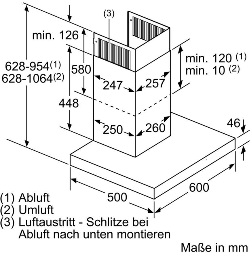 SIEMENS Wandhaube »LC67BIP50«, Serie iQ500